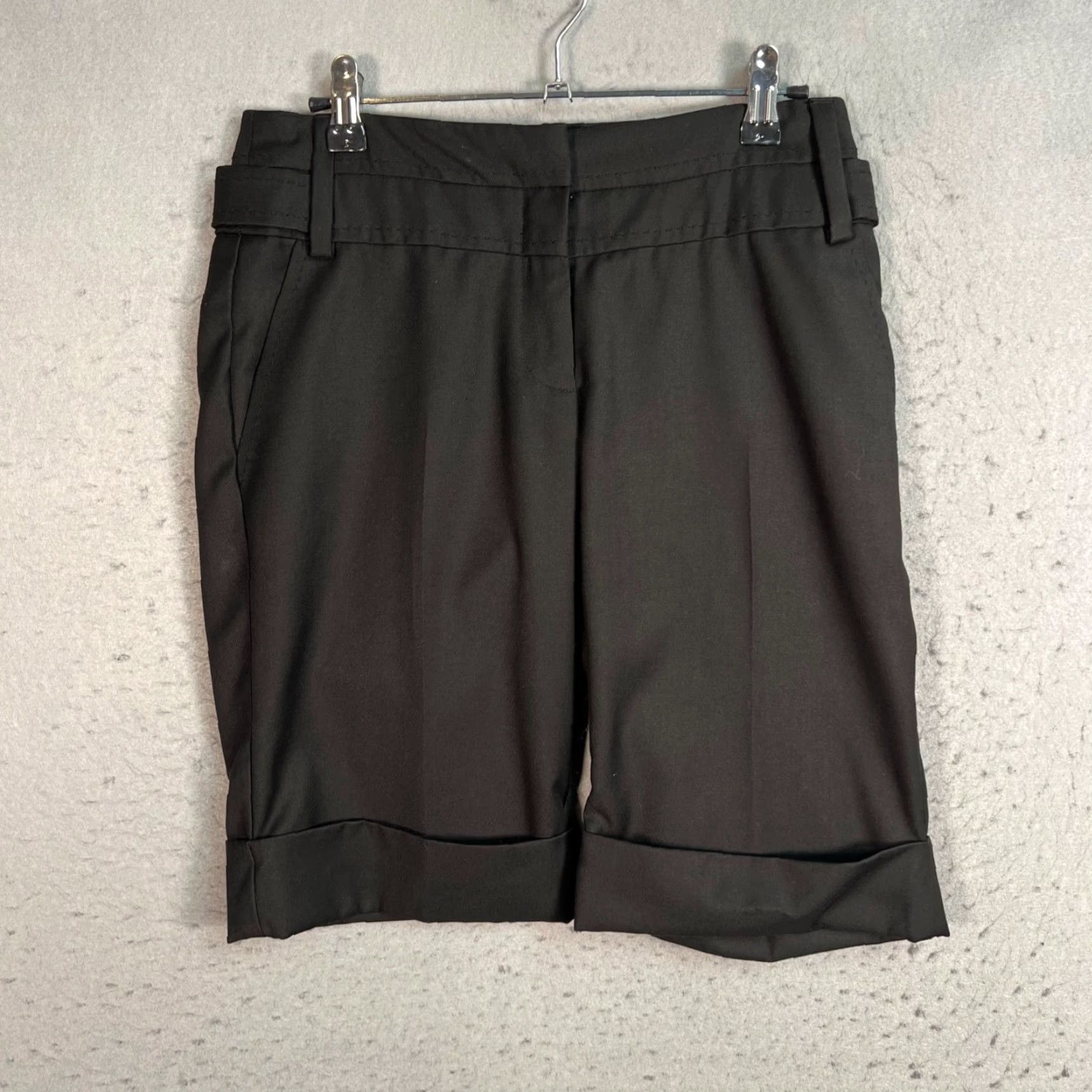 Mango Mango Bermuda Shorts Womens Size 4 Black Bermuda Shorts Casual Pockets Spring Summer 8 in Inseam Polyester Viscose Flat Front Mid Rise Regular Womens Size 27" / US 4 / IT 40 - 2 Thumbnail
