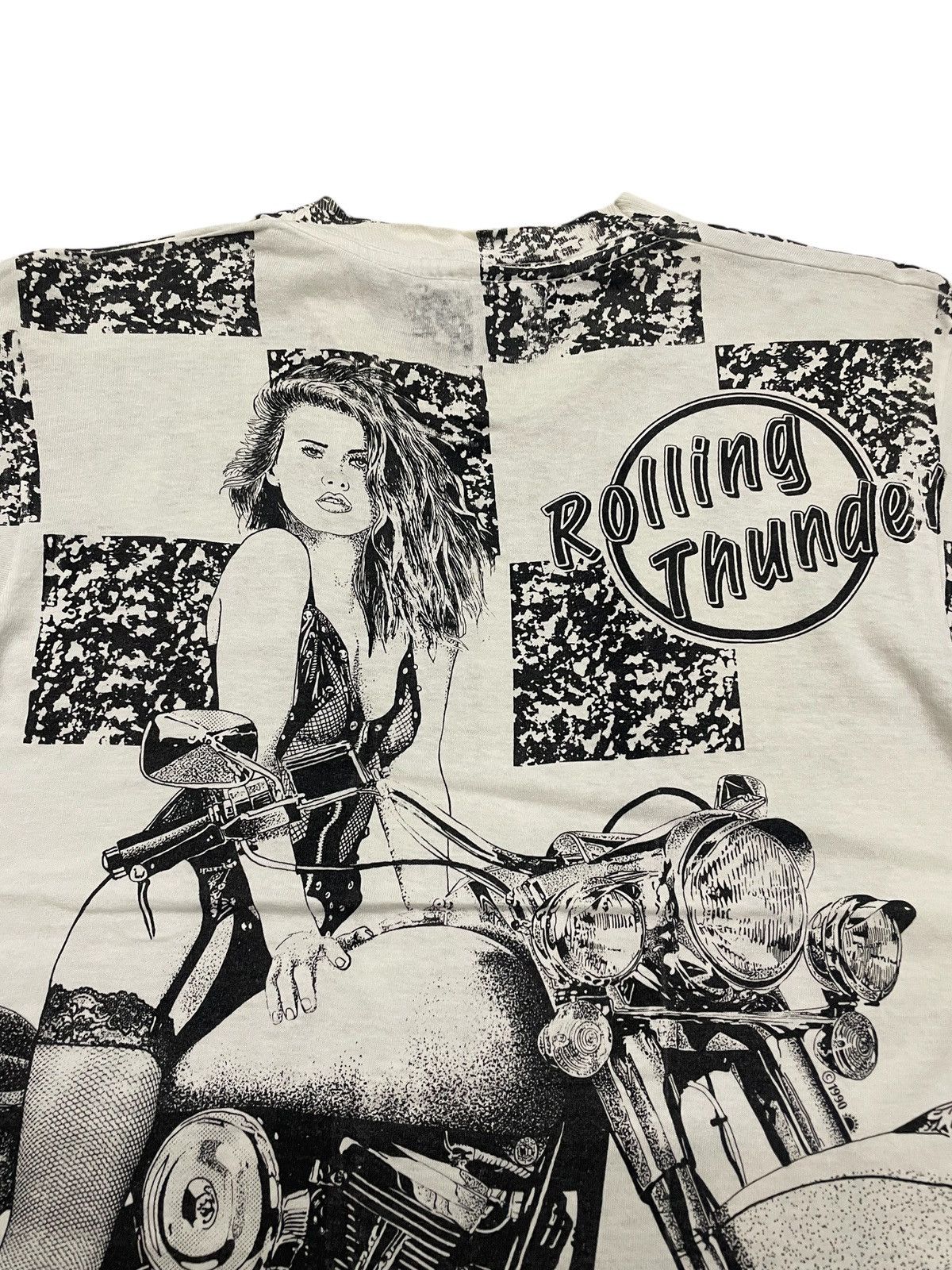 POP MAGAZINE × Vintage Vintage 90s Rolling Thunder Photo Tees T-shirt Size US L / EU 52-54 / 3 - 4 Thumbnail