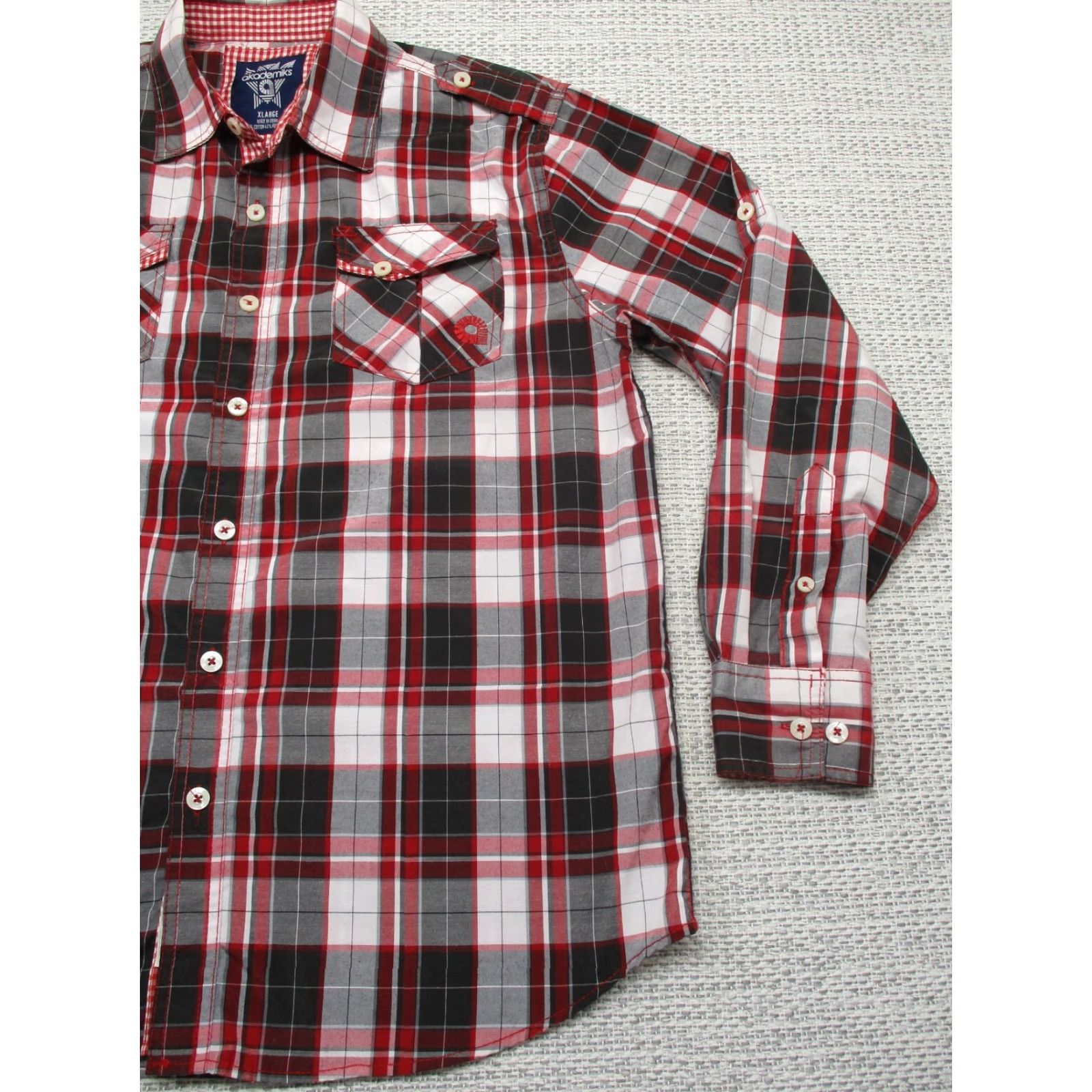 Akademiks Akademiks Shirt Mens XL Button Up Roll Up Long Sleeve Casual Plaid Multicolor Never Worn Size US XL / EU 56 / 4 - 4 Thumbnail