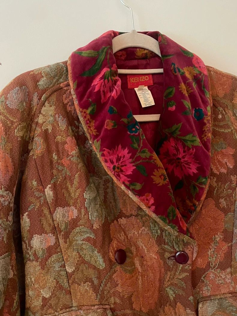 KENZO Linen and floral velvet waistcoat