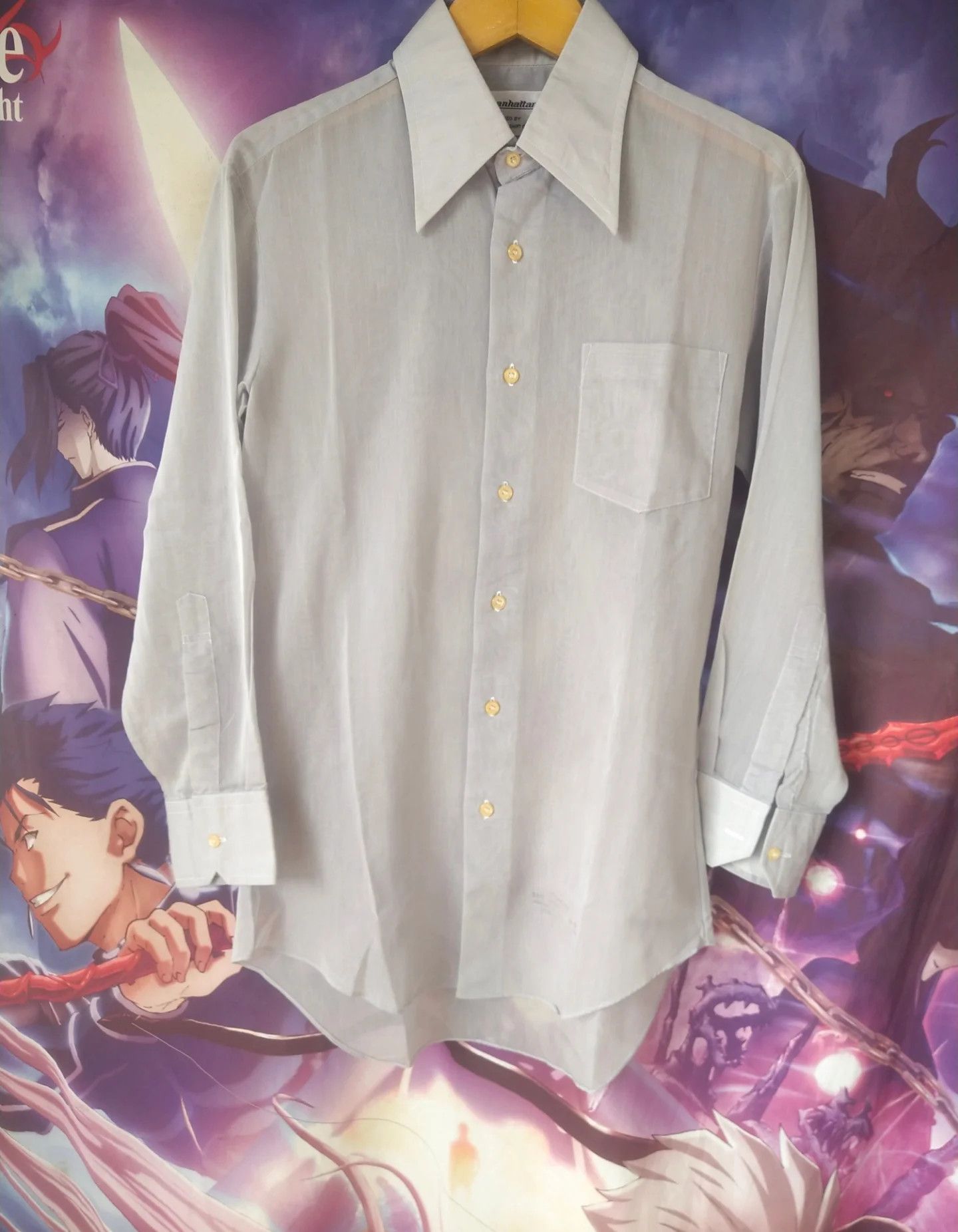 Vintage True Vintage Manhattan USA Big Collar Shirt Size US M / EU 48-50 / 2 - 1 Thumbnail