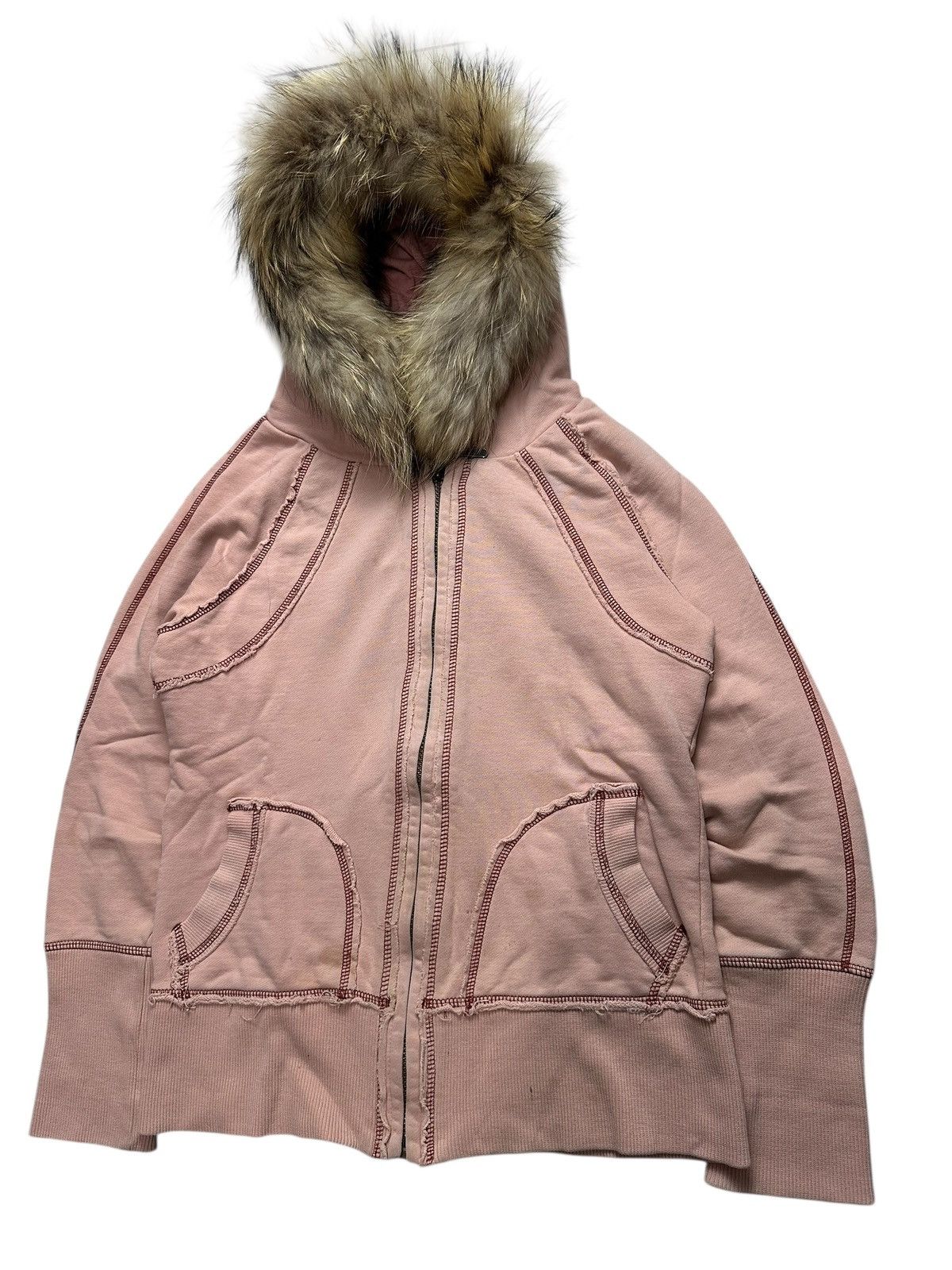 Beauty Beast DISTRESSED Blue Moon Blue FUR ZIP HOODIE IFSIX LGB STYLE Size S / US 4 / IT 40 - 4 Thumbnail