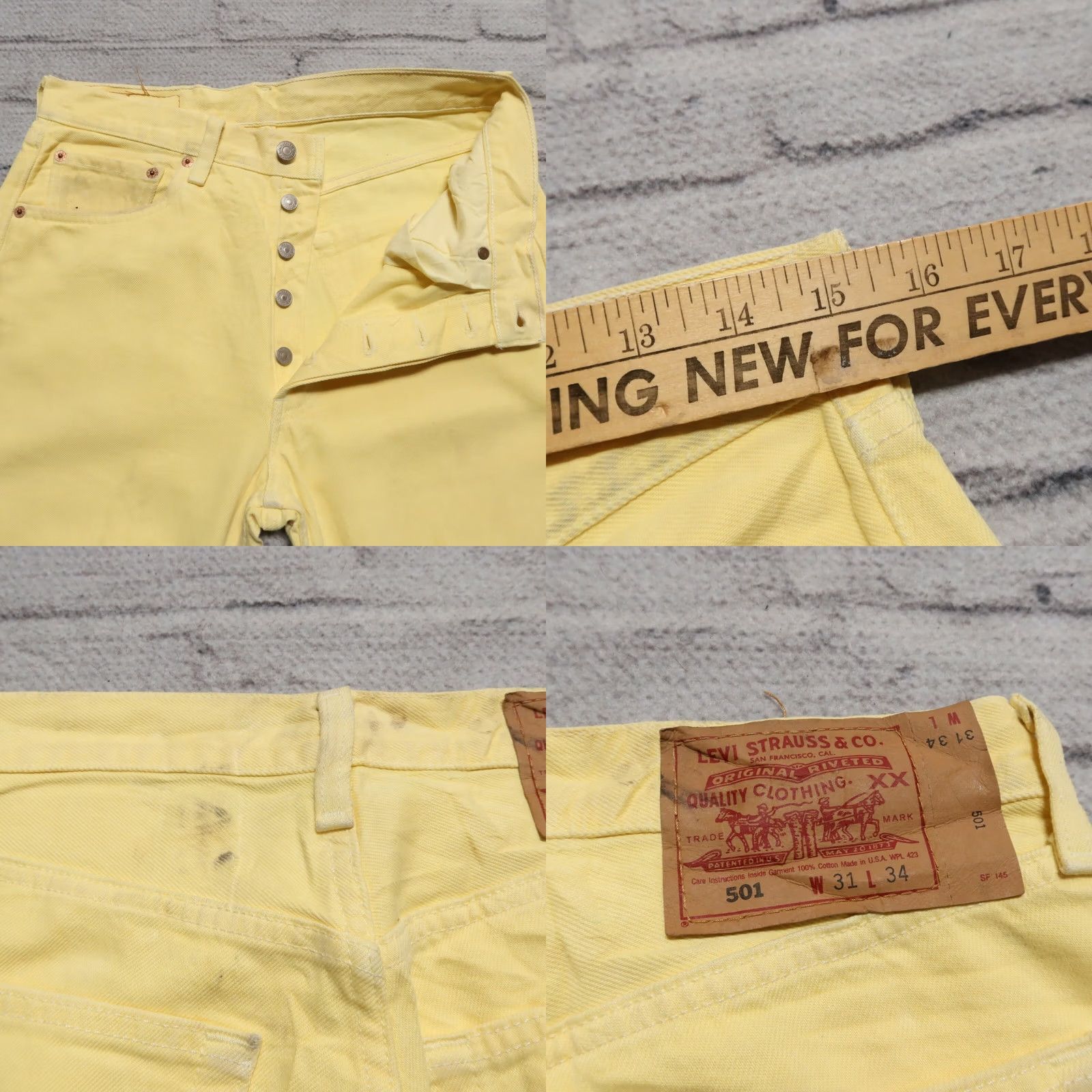 Levi's Vintage Levi's 501 Denim Jeans Made in USA Size 30 Yellow Mens Jeans Size US 30 / EU 46 - 8 Thumbnail