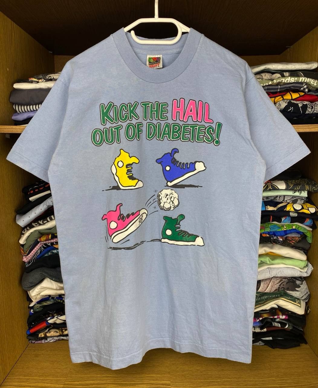 Fruit Of The Loom × Vintage Vintage Walk To Cure Diabetes 90s Graphic Fotl Tee Size US XL / EU 56 / 4 - 1 Thumbnail