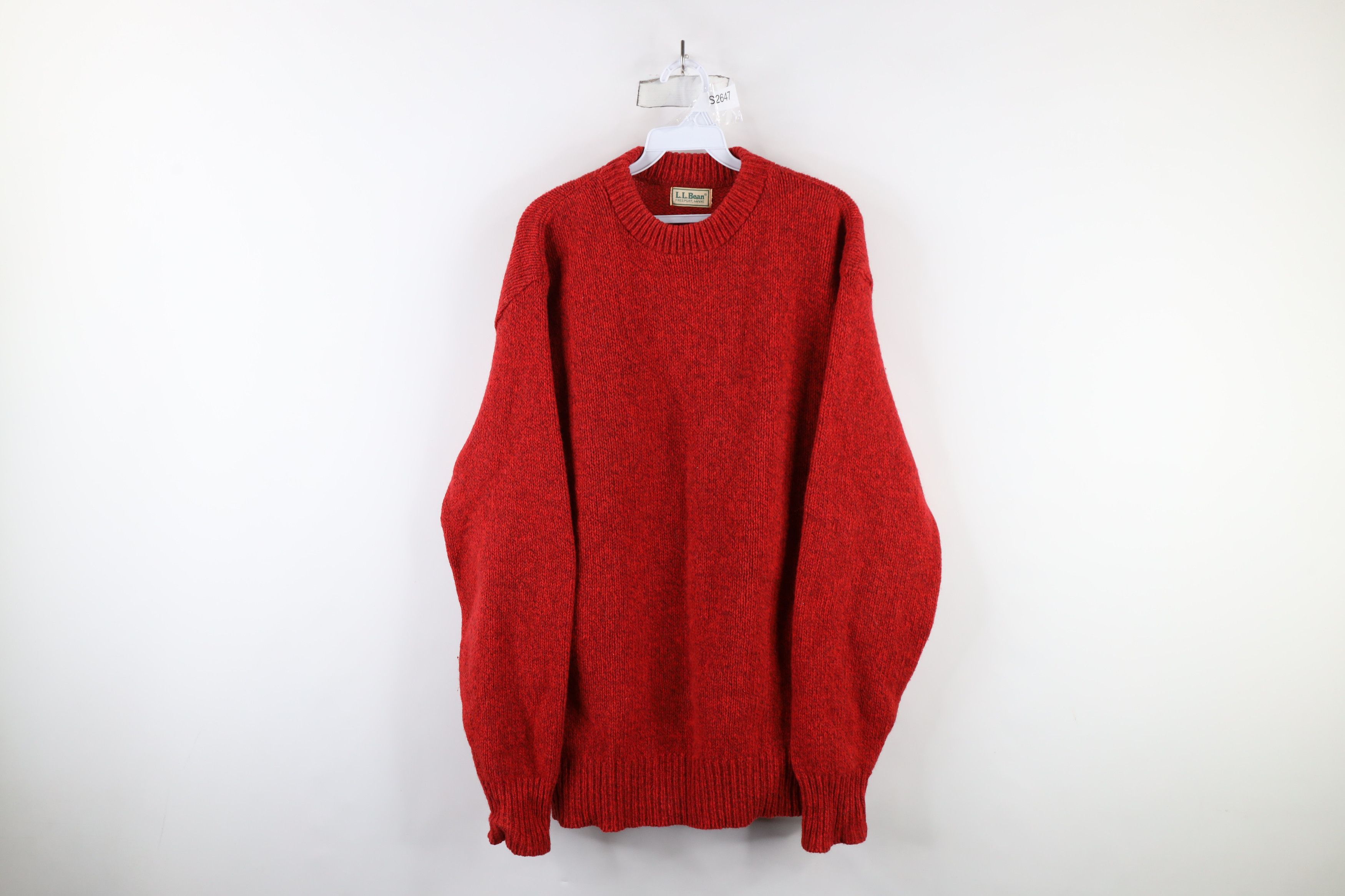 L.L. Bean × Vintage Vintage 70s LL Bean Knit Crewneck Sweater Heather Red USA Size US XL / EU 56 / 4 - 1 Thumbnail