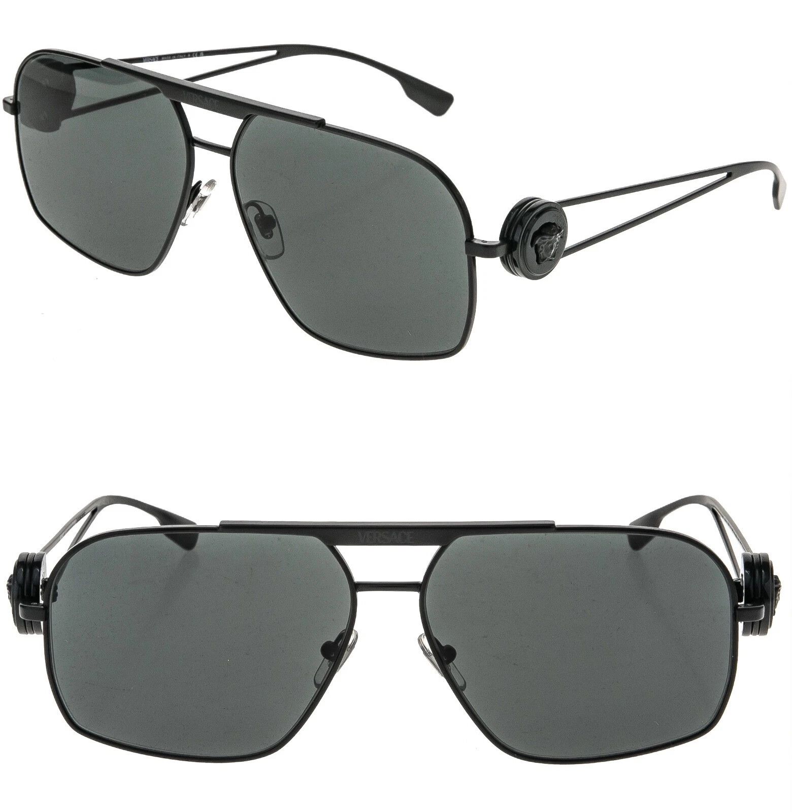 Versace VERSACE VE2269 2269 Medusa NAVIGATOR Matte Aviator Sunglass Size ONE SIZE - 1 Thumbnail