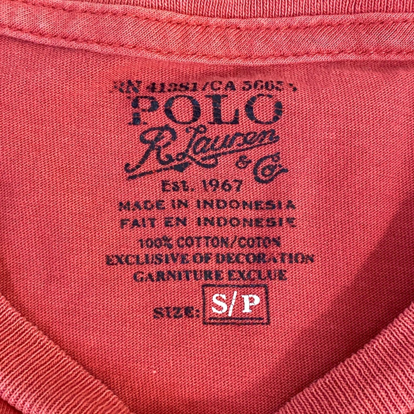 Polo Ralph Lauren Polo Ralph Lauren T Shirt Mens Small Salmon Pink Long Sleeve Pocket Tee Size US S / EU 44-46 / 1 - 3 Thumbnail