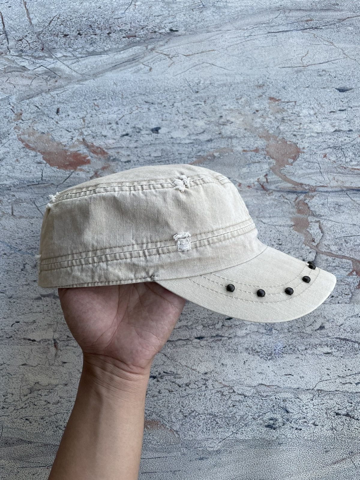 Hysteric Glamour Skull Studded Distressed Patrol Hat Size ONE SIZE - 6 Thumbnail