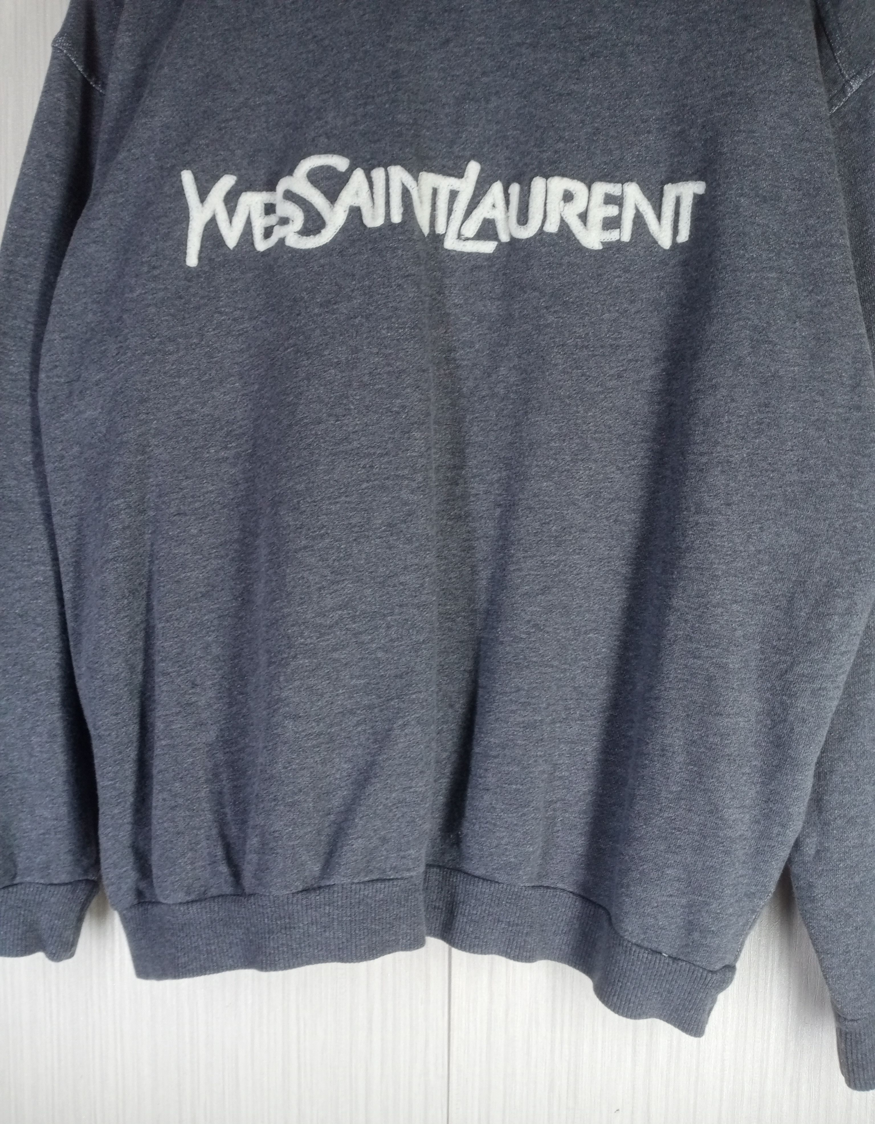 Yves Saint Laurent Rare Vintage Yves Saint Laurent Embroidery Logo Sweatshirt Size US L / EU 52-54 / 3 - 2 Thumbnail