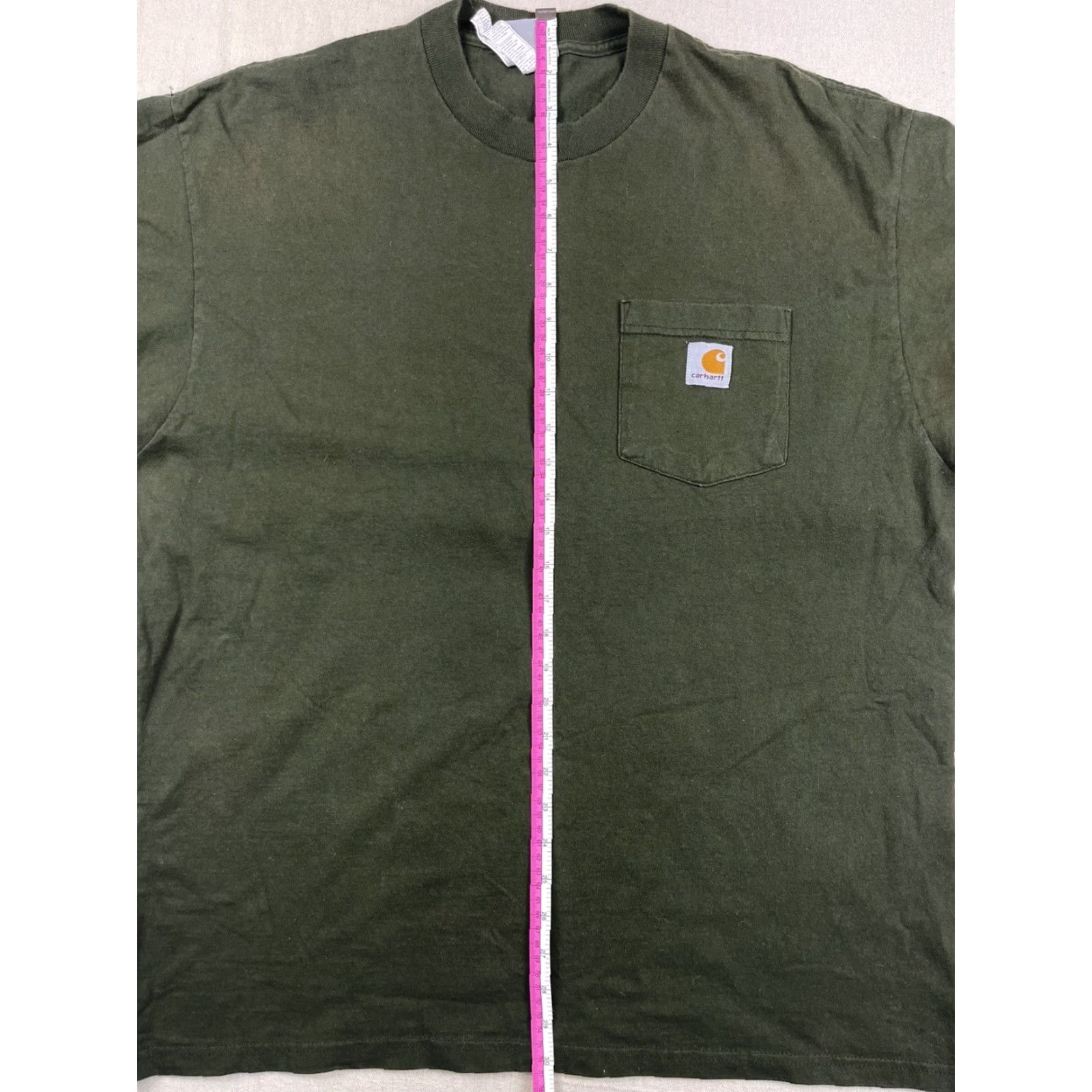 Carhartt Carhartt T Shirt Mens L Pocket Short Sleeve Crew Neck Logo Green Army Military Vintage No (adjust to constraints) Size US L / EU 52-54 / 3 - 6 Thumbnail