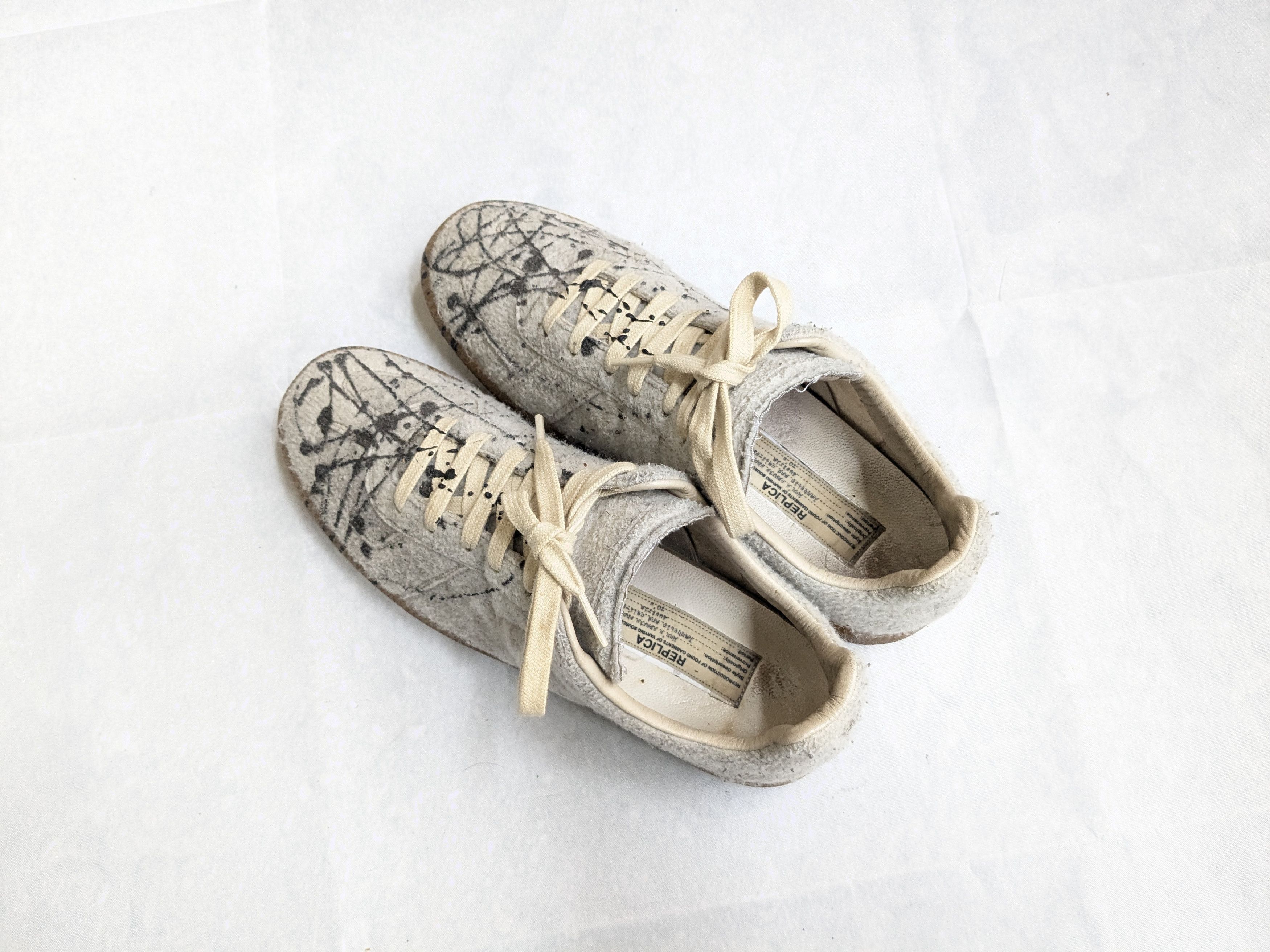 Maison Margiela Maison Margiela Replica GAT Gray Wool Paint Splatter 7 40 Size US 7 / EU 40 - 10 Thumbnail