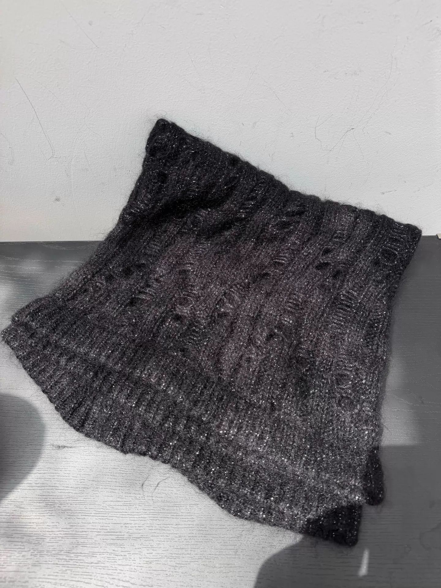 Ann Demeulemeester Ann Demeulemeester Silver-Threaded Wormhole Scarf Size ONE SIZE - 1 Thumbnail