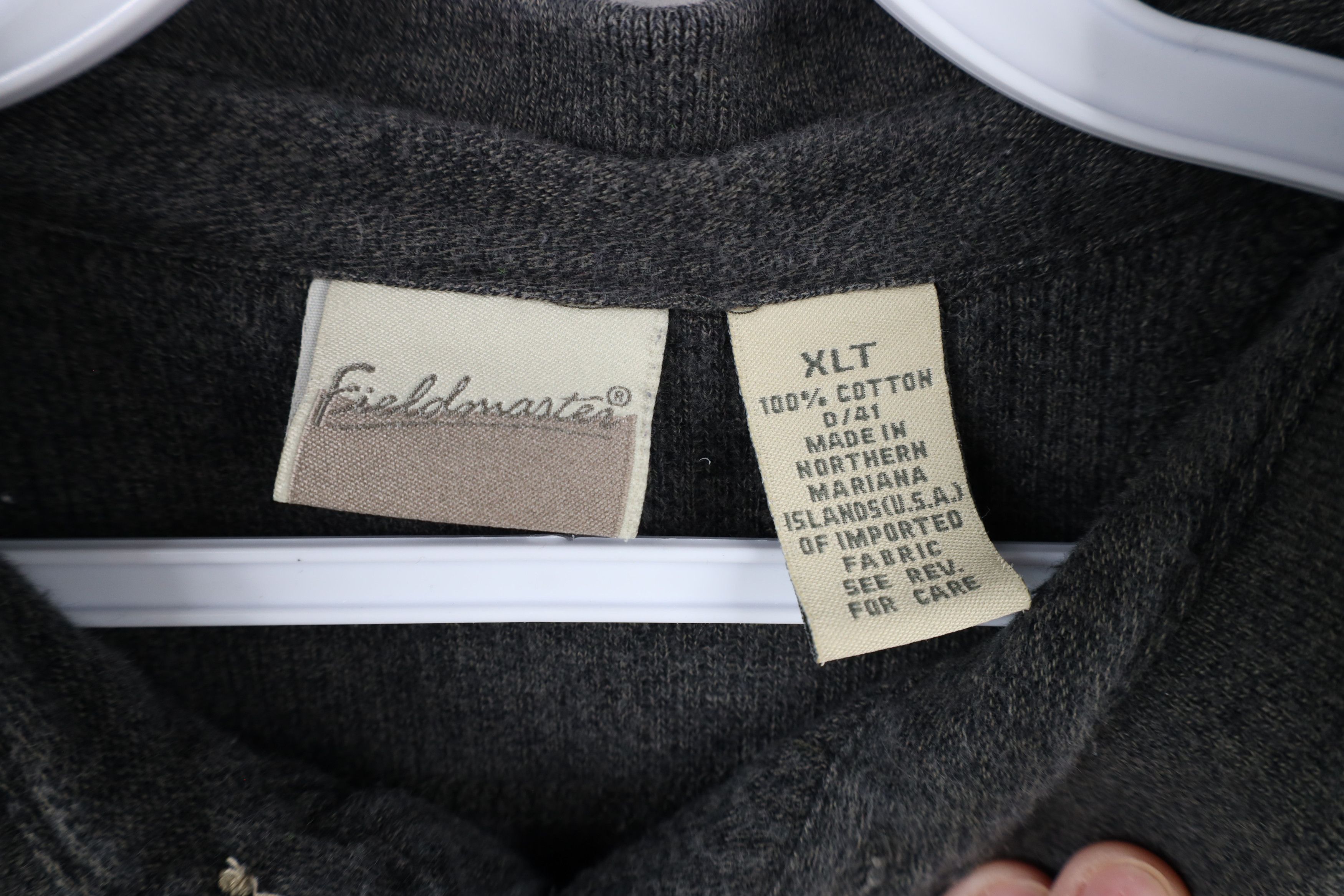 Vintage Vintage 90s Streetwear Ribbed Knit Long Sleeve Polo Gray Size US XL / EU 56 / 4 - 6 Thumbnail