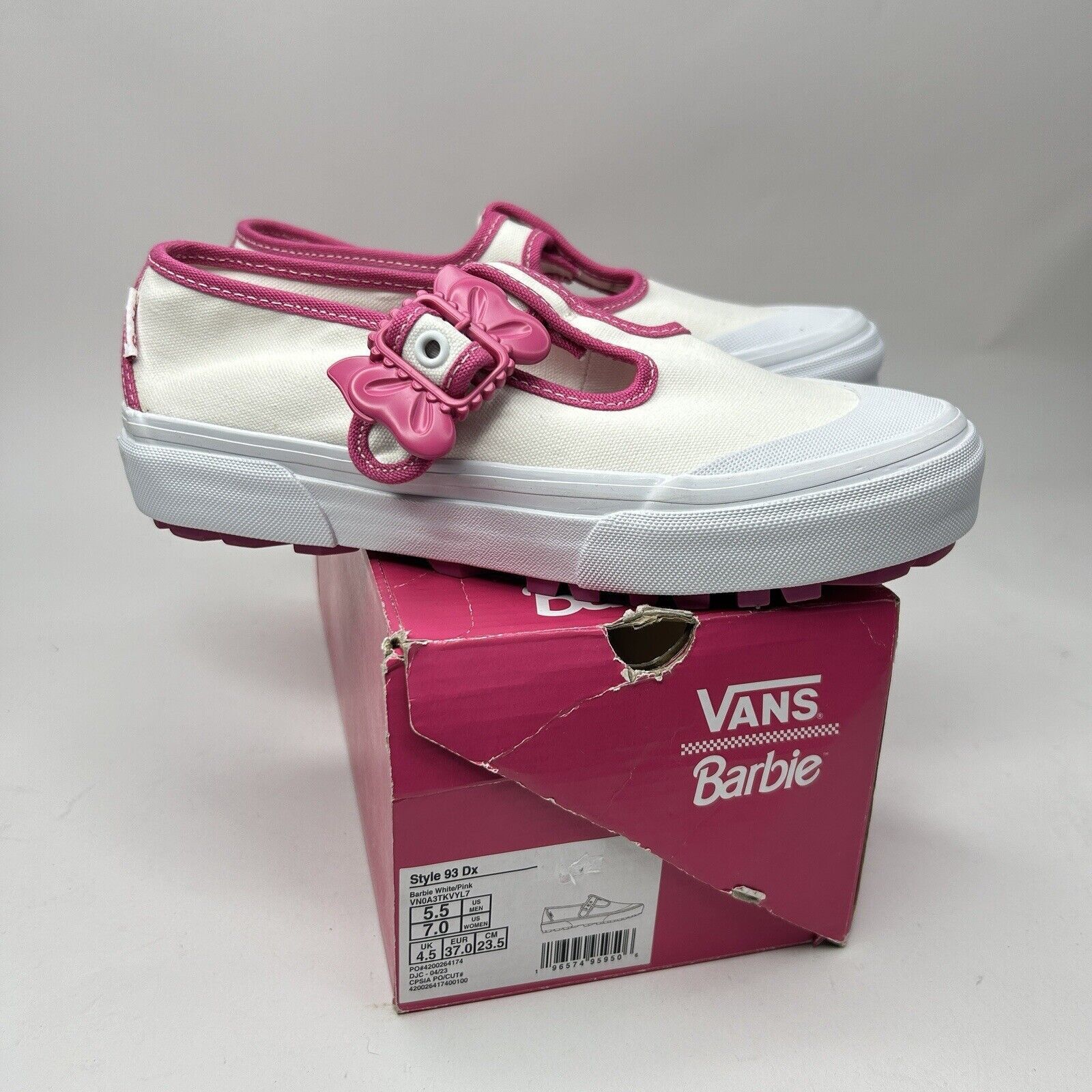 Vans X Barbie Style Mary Jane Skate 93 DX “White Pink” 2023