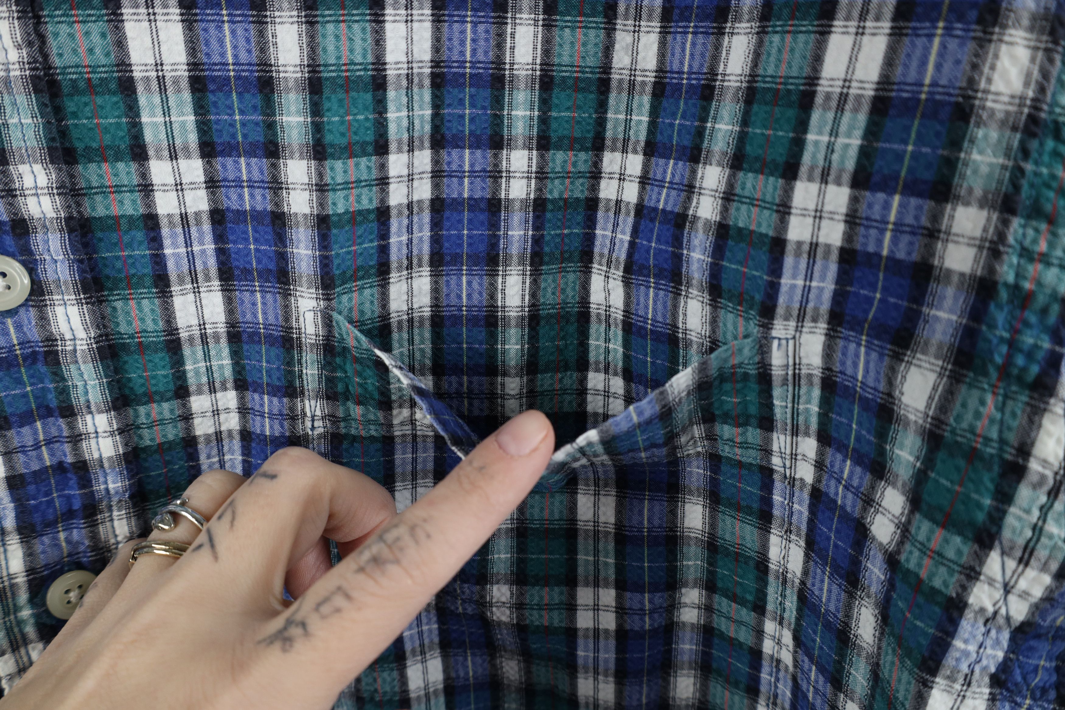 Lands' End Vintage 90s Lands End Sucker Short Sleeve Button Down Shirt Size US XL / EU 56 / 4 - 4 Thumbnail