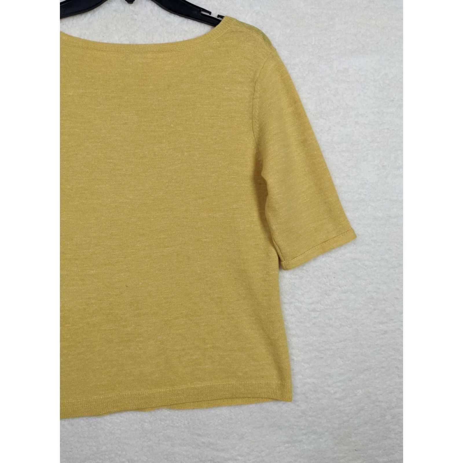 Vintage Sundance Sweater Shirt Pullover 1/2 Sleeve Round Neck Yellow S Linen Merino Wool Womens Size S / US 4 / IT 40 - 4 Thumbnail