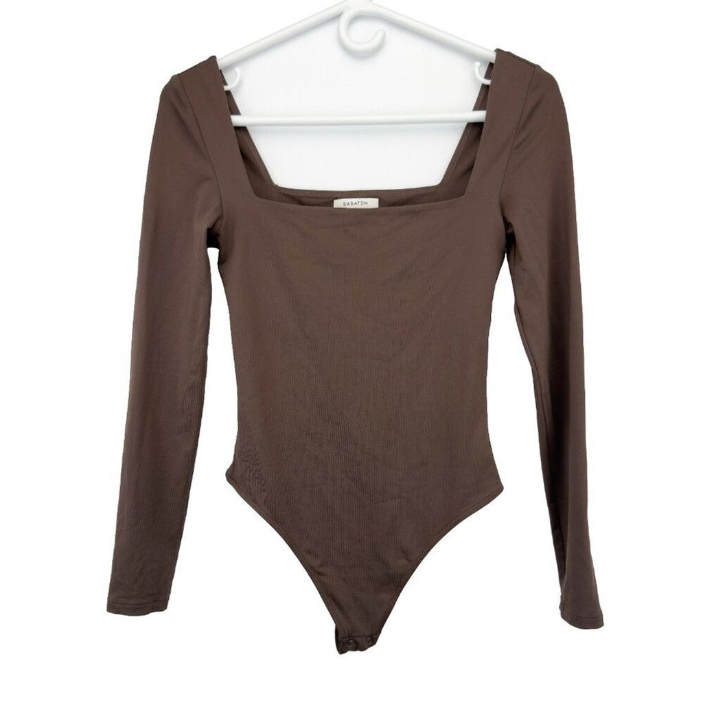 Other BABATON ARITZIA Body Brown Squareneck Long Sleeve Bodysuit S Size XXS / US 00 / IT 34 - 4 Thumbnail