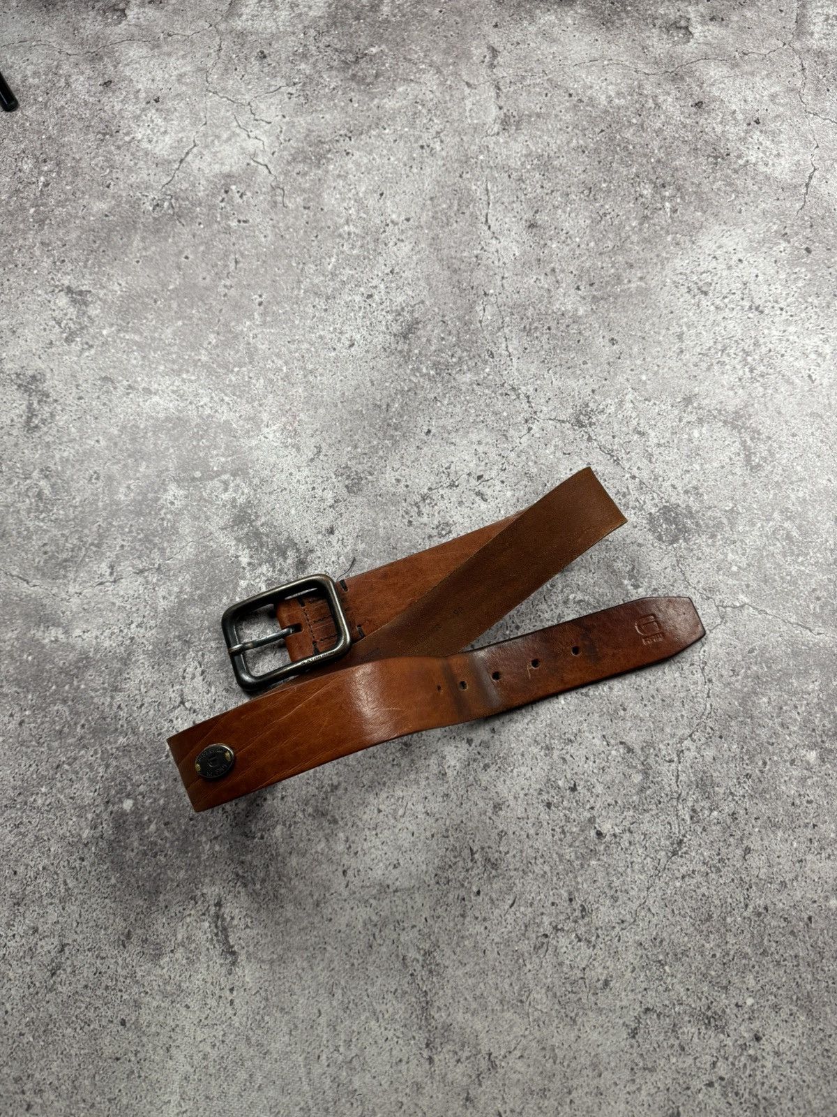 G-Star Vintage G Star Japanesse Leather Belt Very Rare Brown Gold Size ONE SIZE - 9 Thumbnail