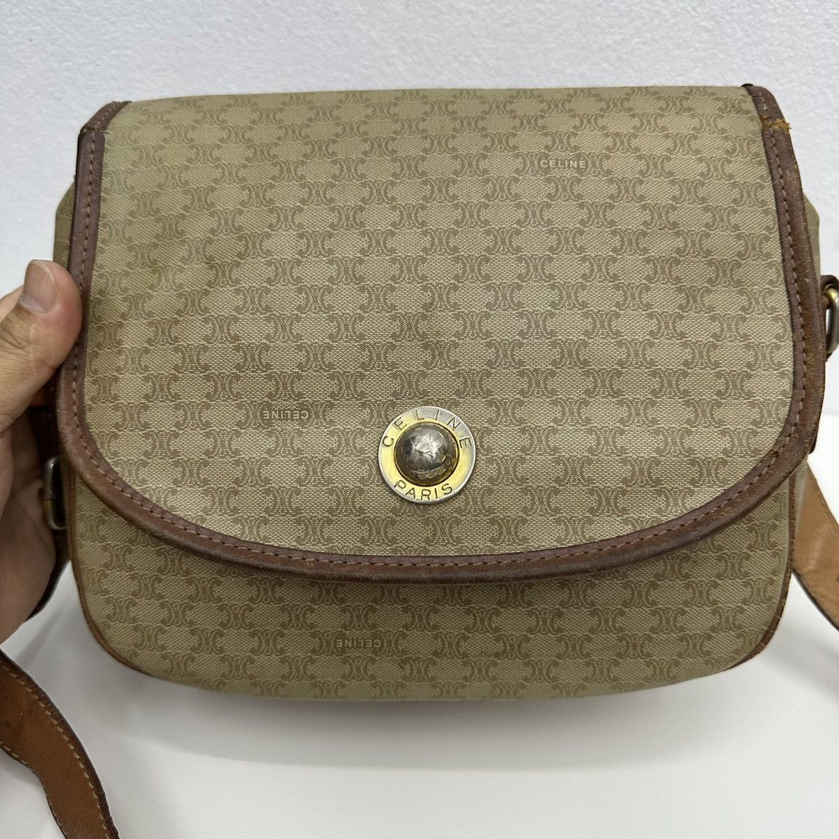Celine ‼️YES‼️ AUTHENTIC CELINE MACADAM SHOULDER SHOULDER BAG Size ONE SIZE - 6 Thumbnail