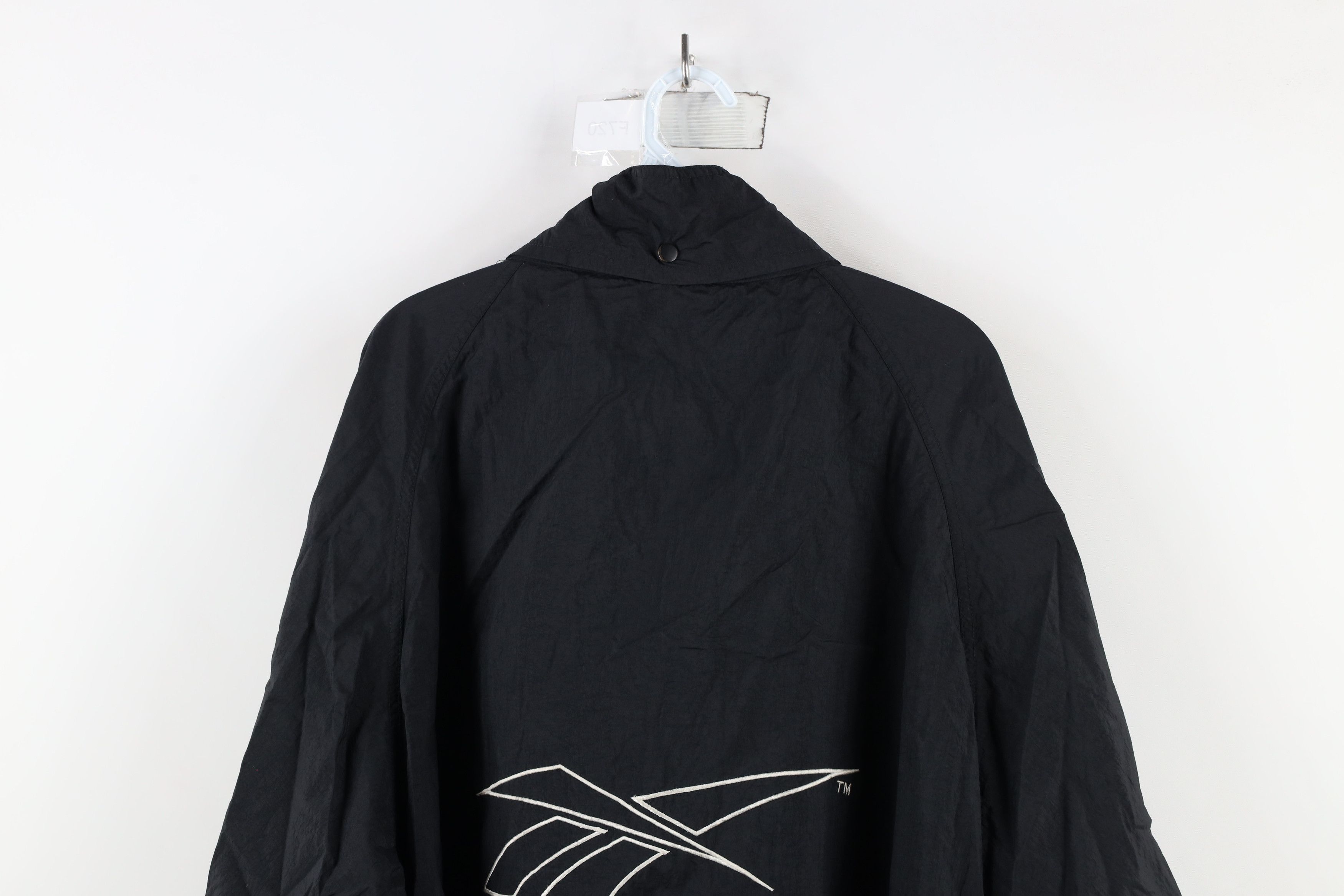 Reebok × Vintage Vintage 90s Reebok Out Full Zip Windbreaker Jacket Black Size US XXL / EU 58 / 5 - 14 Thumbnail