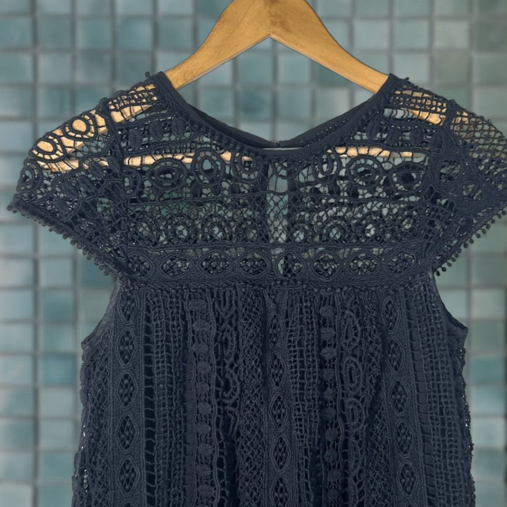 Anthropologie Anthropologie Maeve Dress XS Black Crocheted Lace Lined Party Size XS / US 0-2 / IT 36-38 - 1 Thumbnail