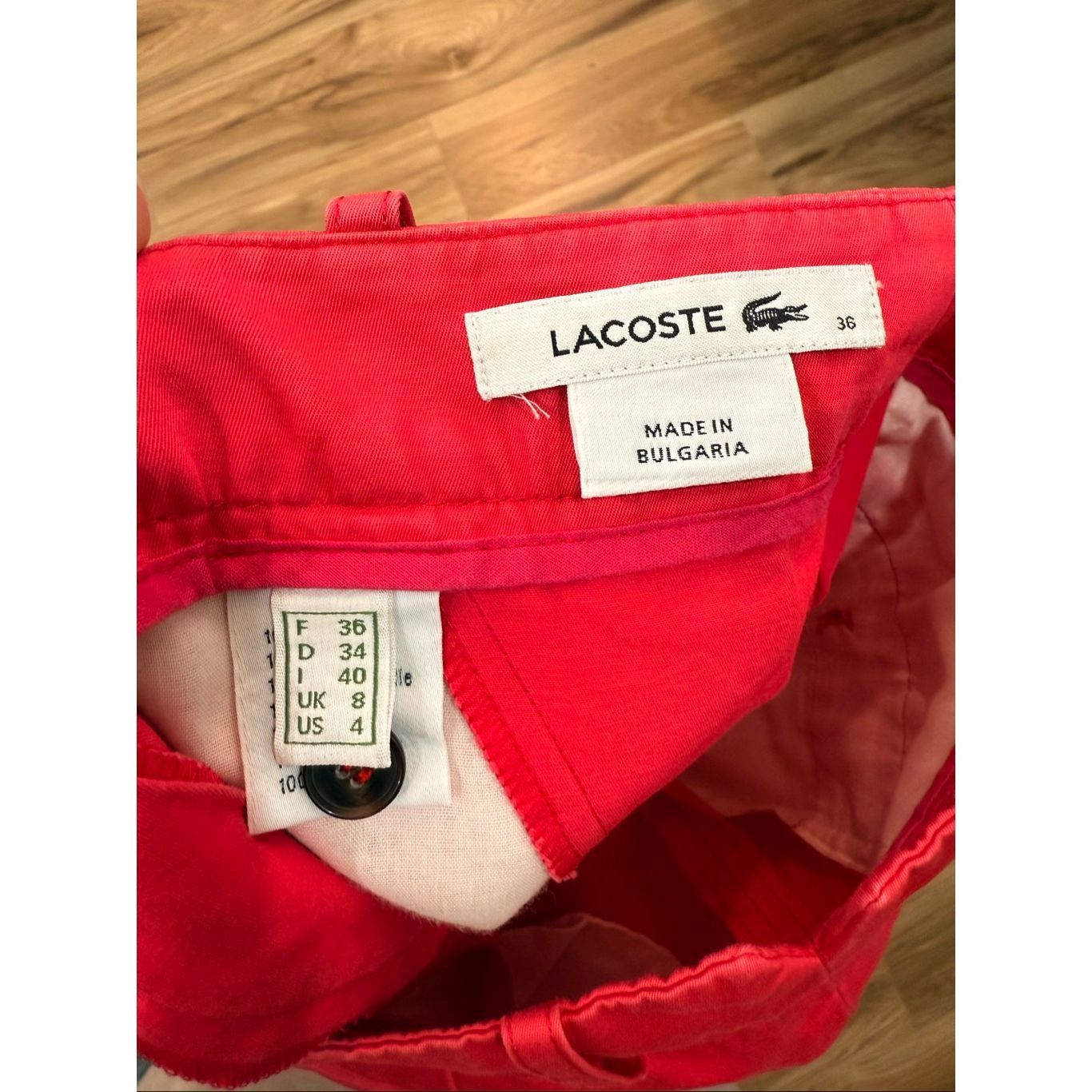 Lacoste Lacoste pink ankle length cotton pants size 4 Size 27" / US 4 / IT 40 - 3 Thumbnail
