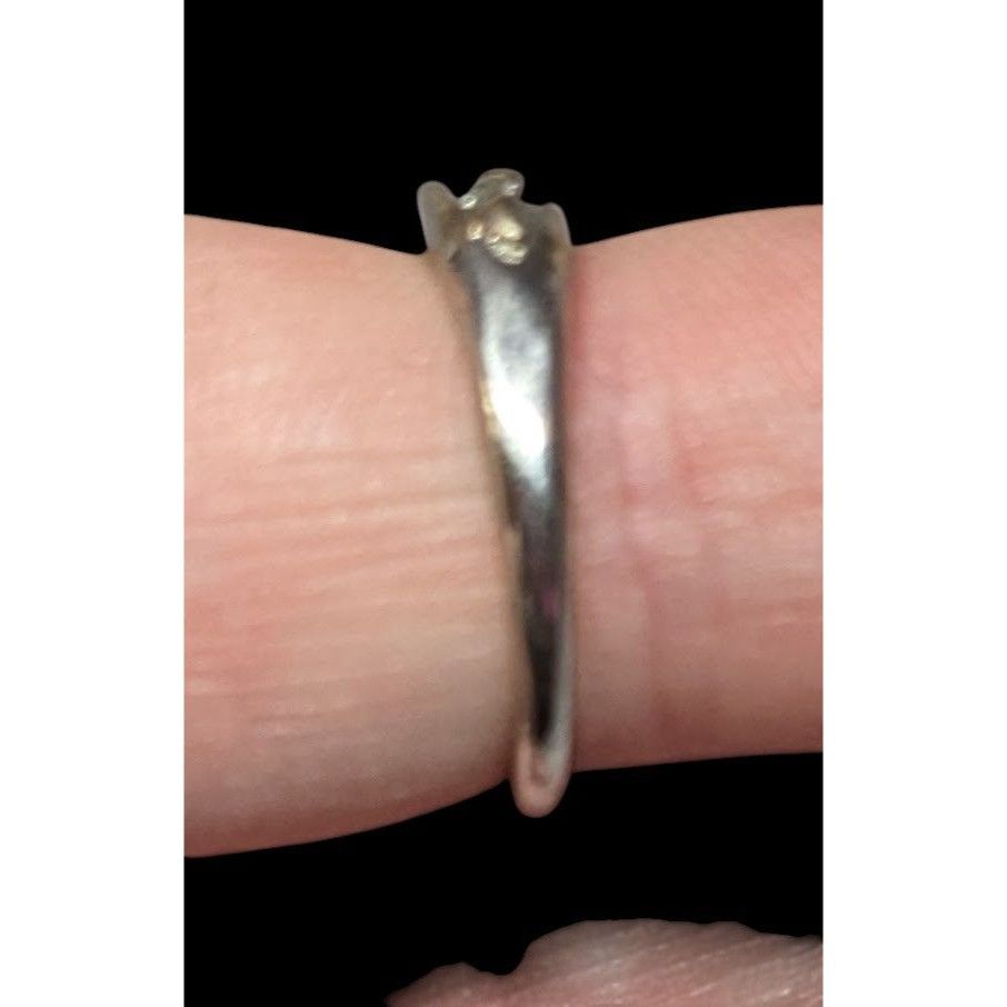 Other Religious Footprint And Cross Christian Silver Tone Ring Size ONE SIZE - 4 Thumbnail