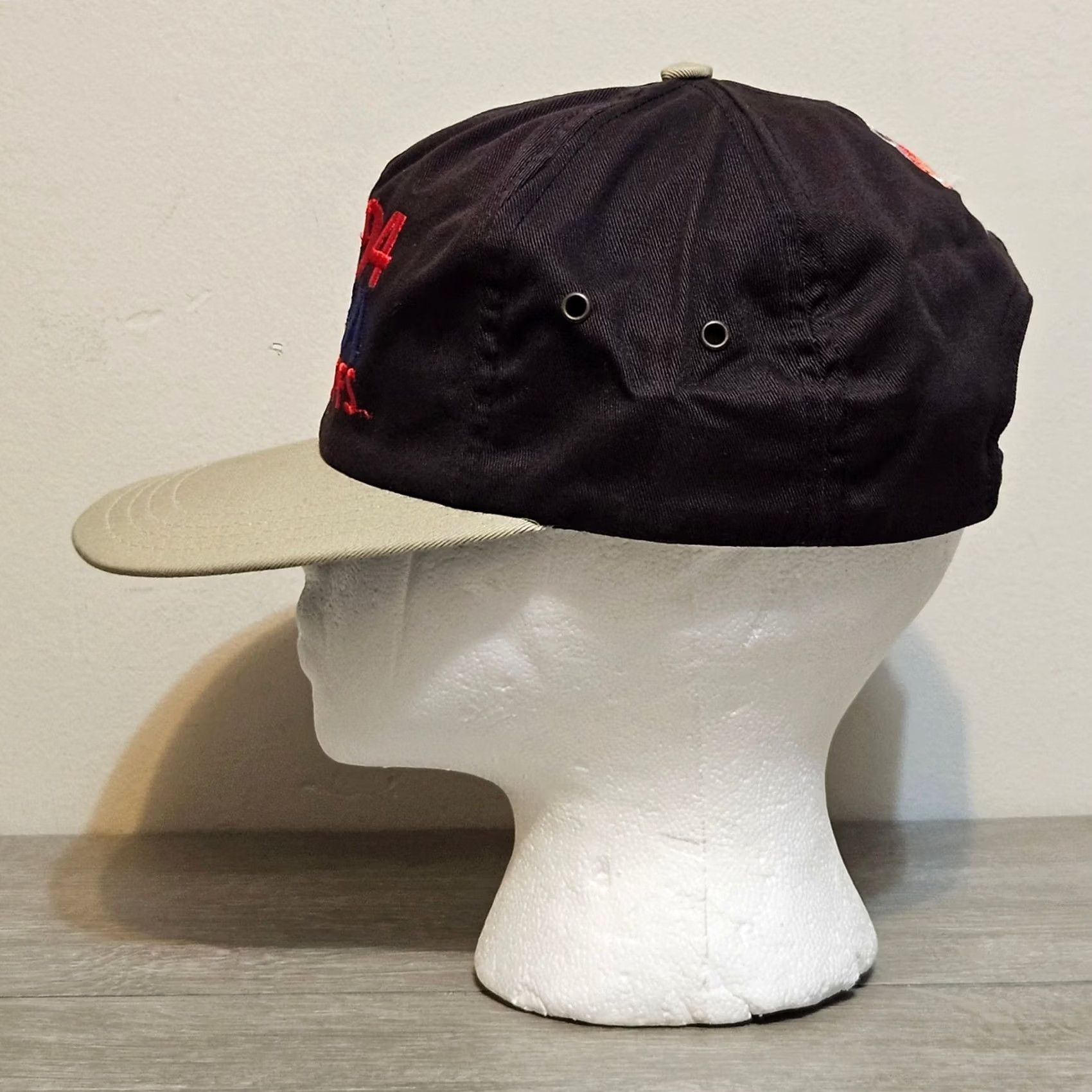 NBA VINTAGE Black 1994 NBA Playoffs Hat Miami Heat Elastic Back AJD Mens Size ONE SIZE - 3 Thumbnail