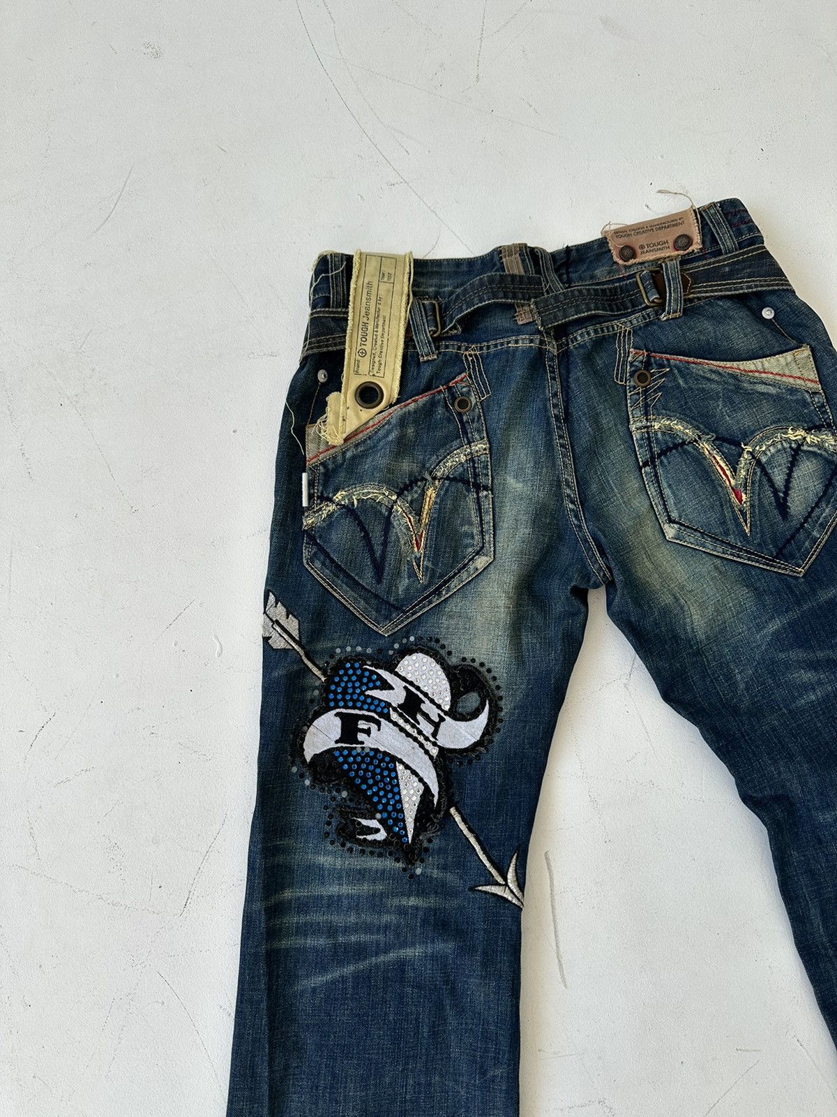Japanese Brand Tough Jeansmith Japan Distressed Baggy Denim Jeans Size US 36 / EU 52 - 17 Thumbnail