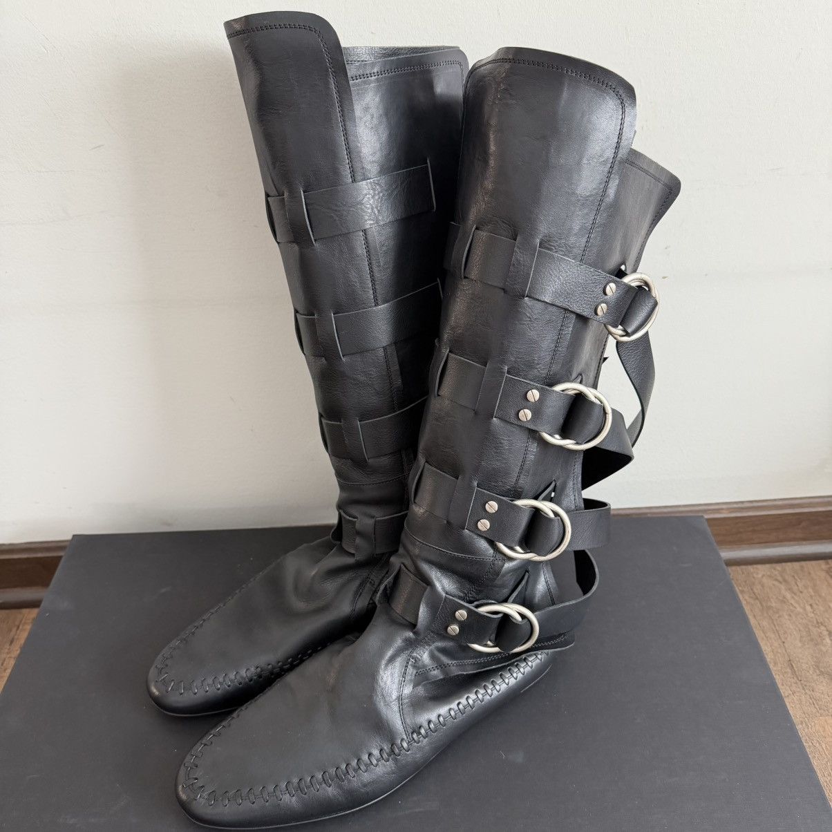 Ann Demeulemeester Ann Demeulemeester SS25 Black Silver Soft Boots Size US 11 / EU 44 - 2 Thumbnail