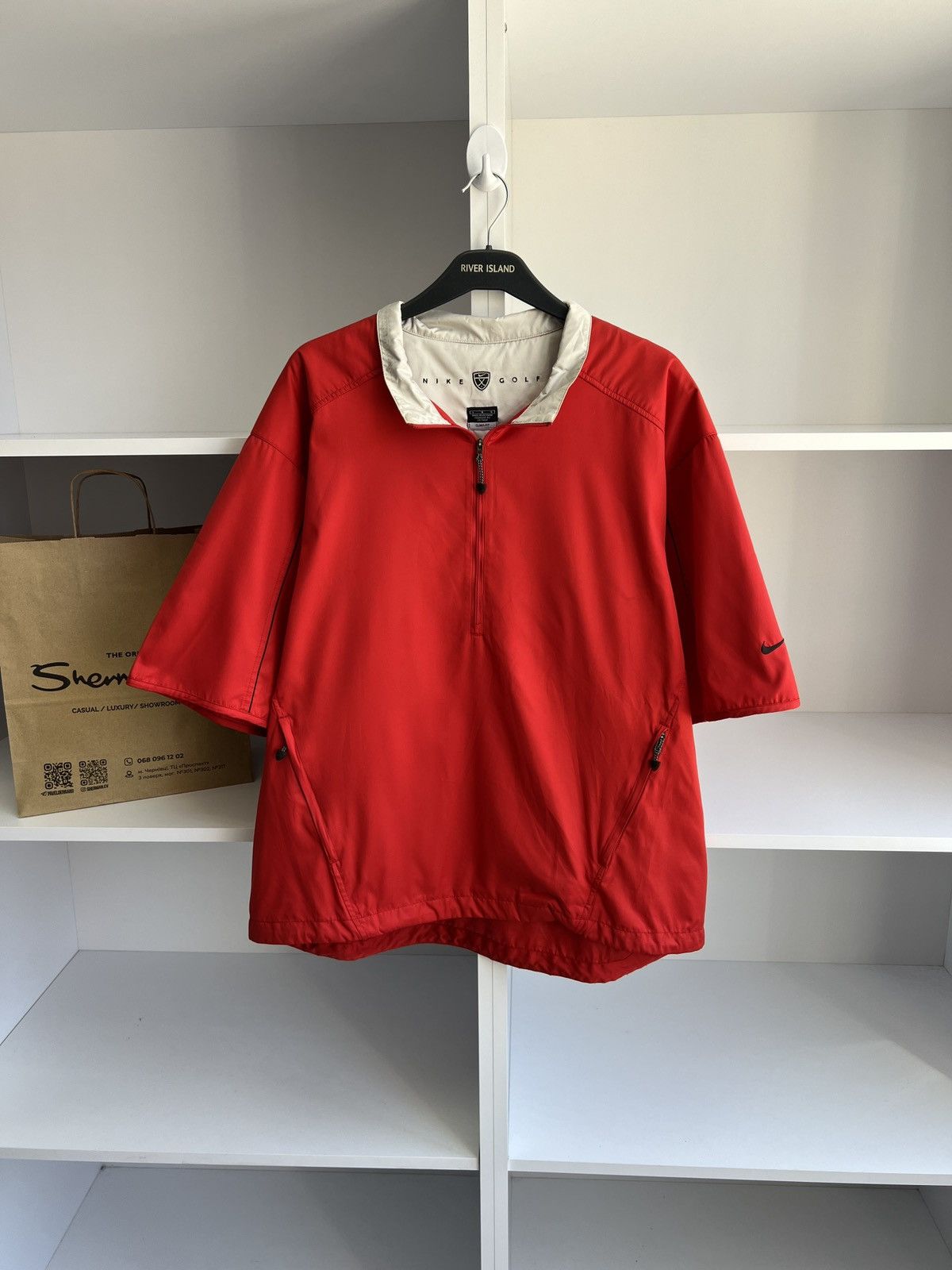 Nike × Vintage Vintage NIKE Red Golf Pullover Jacket Size US L / EU 52-54 / 3 - 1 Thumbnail