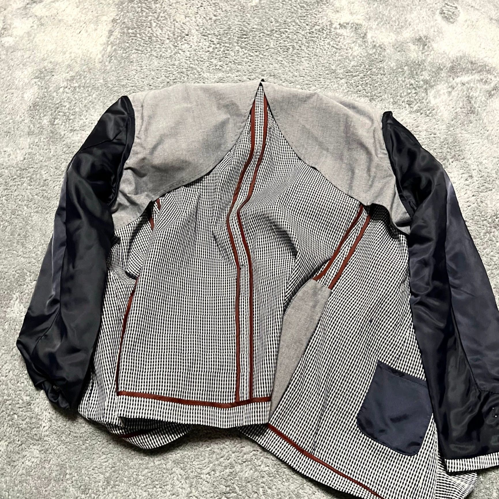 Johnston & Murphy Johnston Murphy Blazer Mens XXL Blue Seersucker Sports Coat Jacket Check (Regular) Men Size 48R - 5 Thumbnail