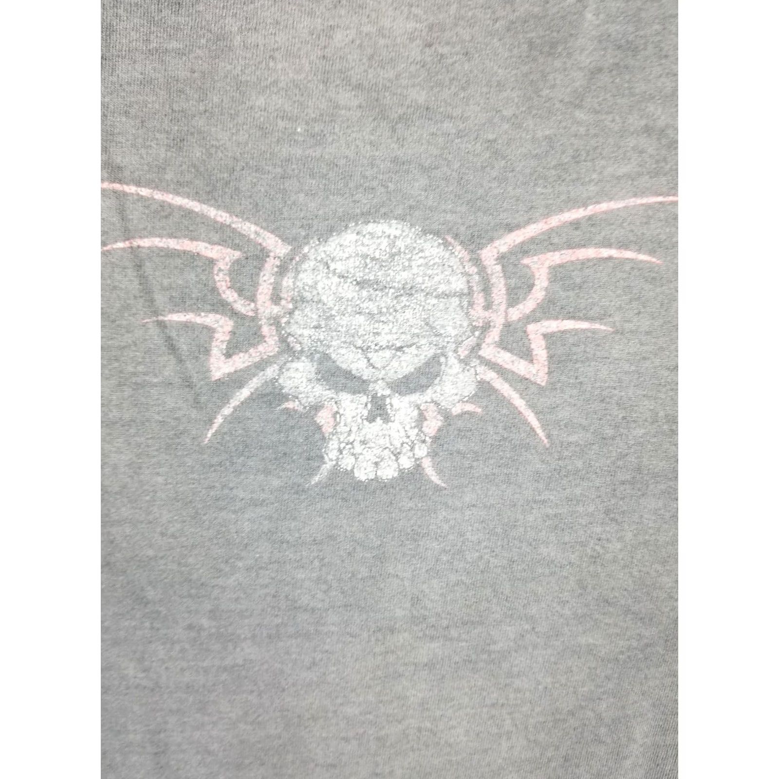Vintage VINTAGE 90' SKULL GRUBGE SUN FADED TRASHED DISTRESSED 2 SIDE PRINT BLACK T-SHIRT RED L Size US L / EU 52-54 / 3 - 5 Thumbnail