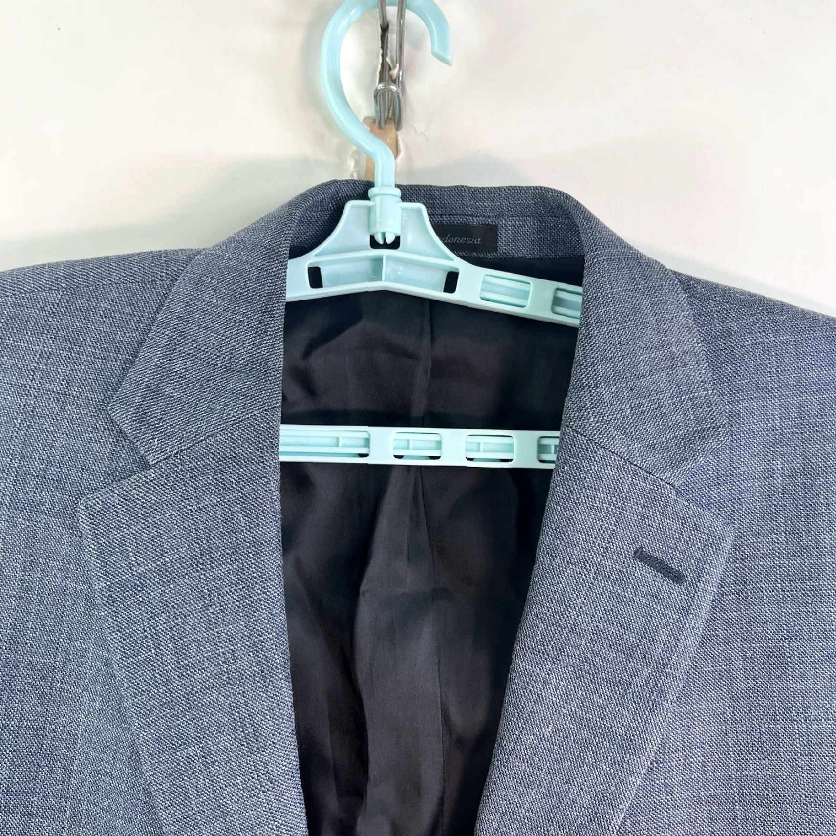Vintage LAUREN Ralph Lauren Silk-Wool Blend Sports Jacket Men 42 Long Blue Tweed Check 2-Button Notch Lapel Regular Fit Mens Size US XS / EU 42 / 0 - 3 Thumbnail
