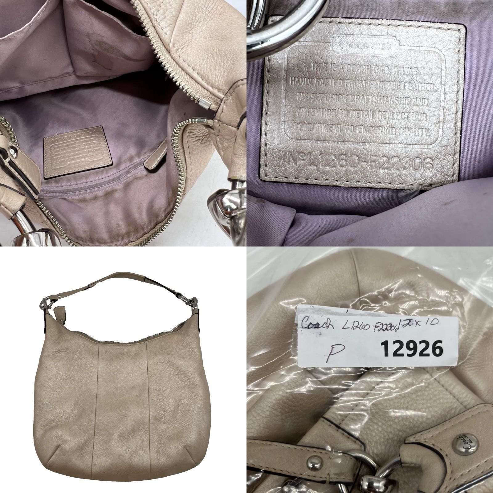 Coach VINTAGE Coach Kristin Leather Large Shoulder Bag Women's Gold Travel Purse Size ONE SIZE - 8 Thumbnail