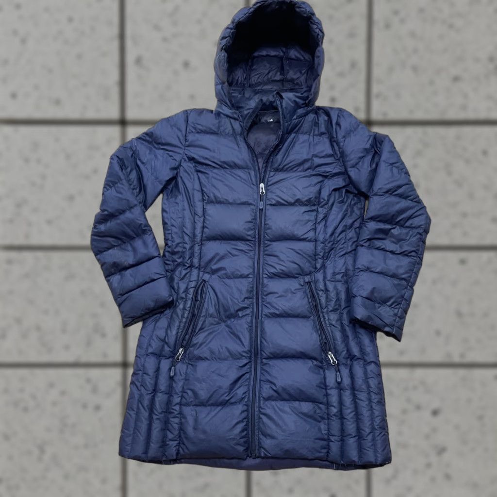 Vintage 32 Degrees UL Down Puffer Jacket Women M Zip Hood Quilt Packable Hike Coat Blue Jacket Size M / US 6-8 / IT 42-44 - 1 Thumbnail