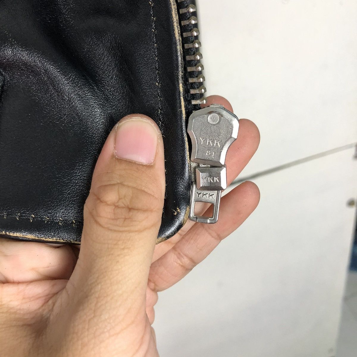 A.P.C. 🔥VINTAGE BIKE LEATHER JACKET APC DOUBLE COLLAR ISSEY MIYAKE Size US M / EU 48-50 / 2 - 14 Thumbnail