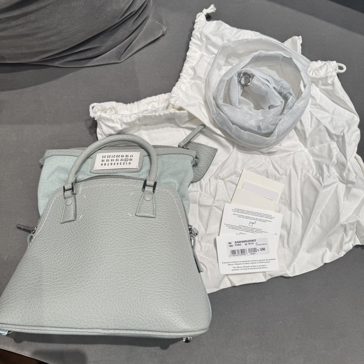 Maison Margiela NWT 5AC Classique Mini Bag Dusty Blue Pebbled Leather Size ONE SIZE - 15 Thumbnail