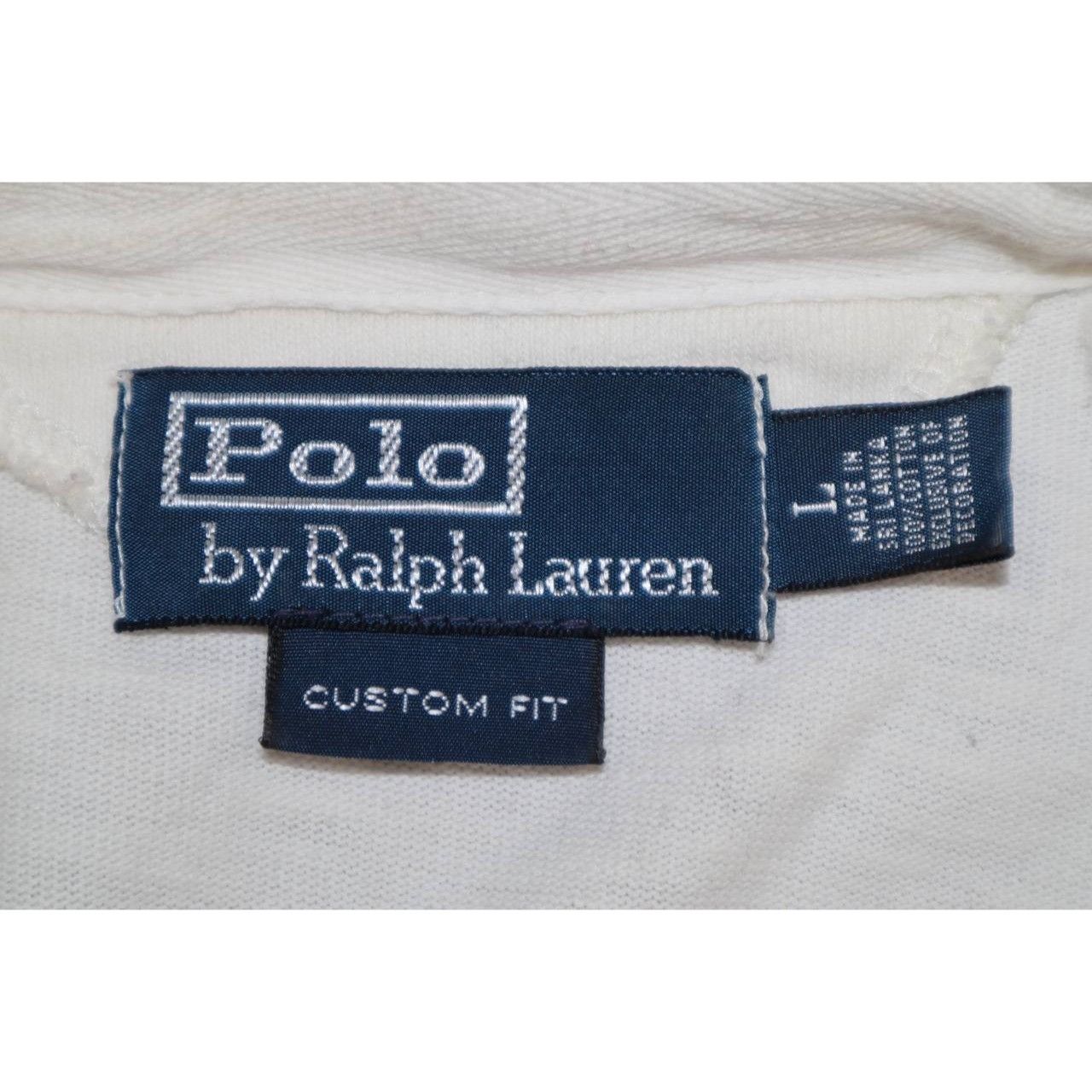 Polo Ralph Lauren Vintage Polo RL Men's L White Football Club Polo 90s Cotton Size US L / EU 52-54 / 3 - 2 Thumbnail