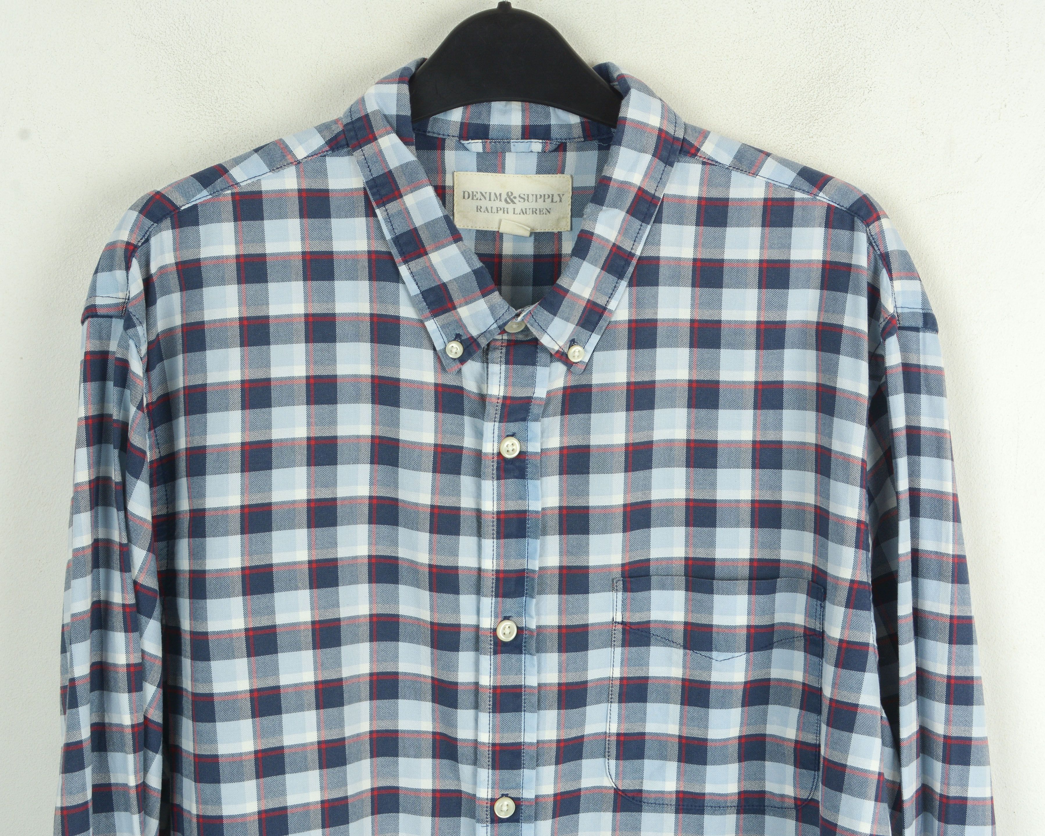 Polo Ralph Lauren Shirt XL Check Long Sleeve Plaid Cotton Casual Regular Top Size US XL / EU 56 / 4 - 2 Thumbnail