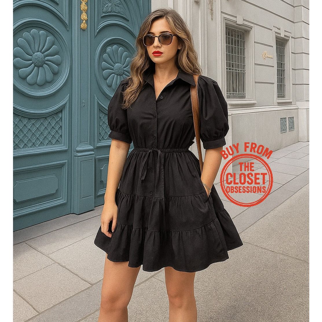 Zara ZARA Black Puff Sleeve Mini Dress NWT Size L / US 10 / IT 46 - 3 Thumbnail