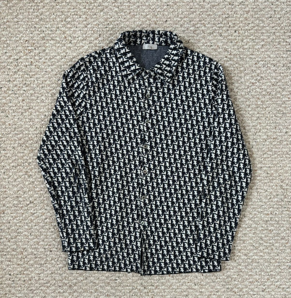 Dior Dior White/Navy Oblique Button Up Size US S / EU 44-46 / 1 - 1 Preview