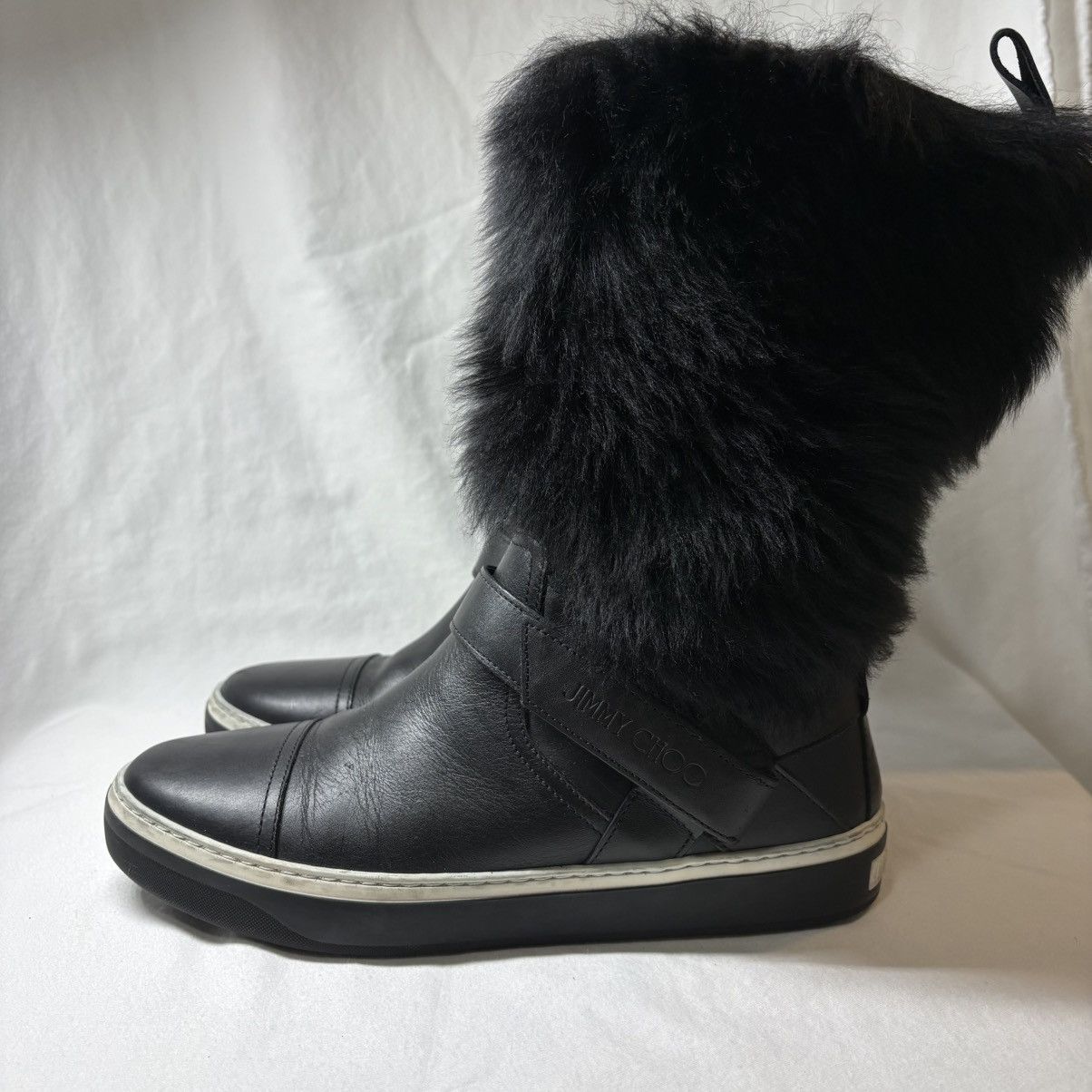 Jimmy Choo AUTHENTIC Jimmy Choo Black Fur Sneaker Boots Size US 10 / IT 40 - 5 Thumbnail