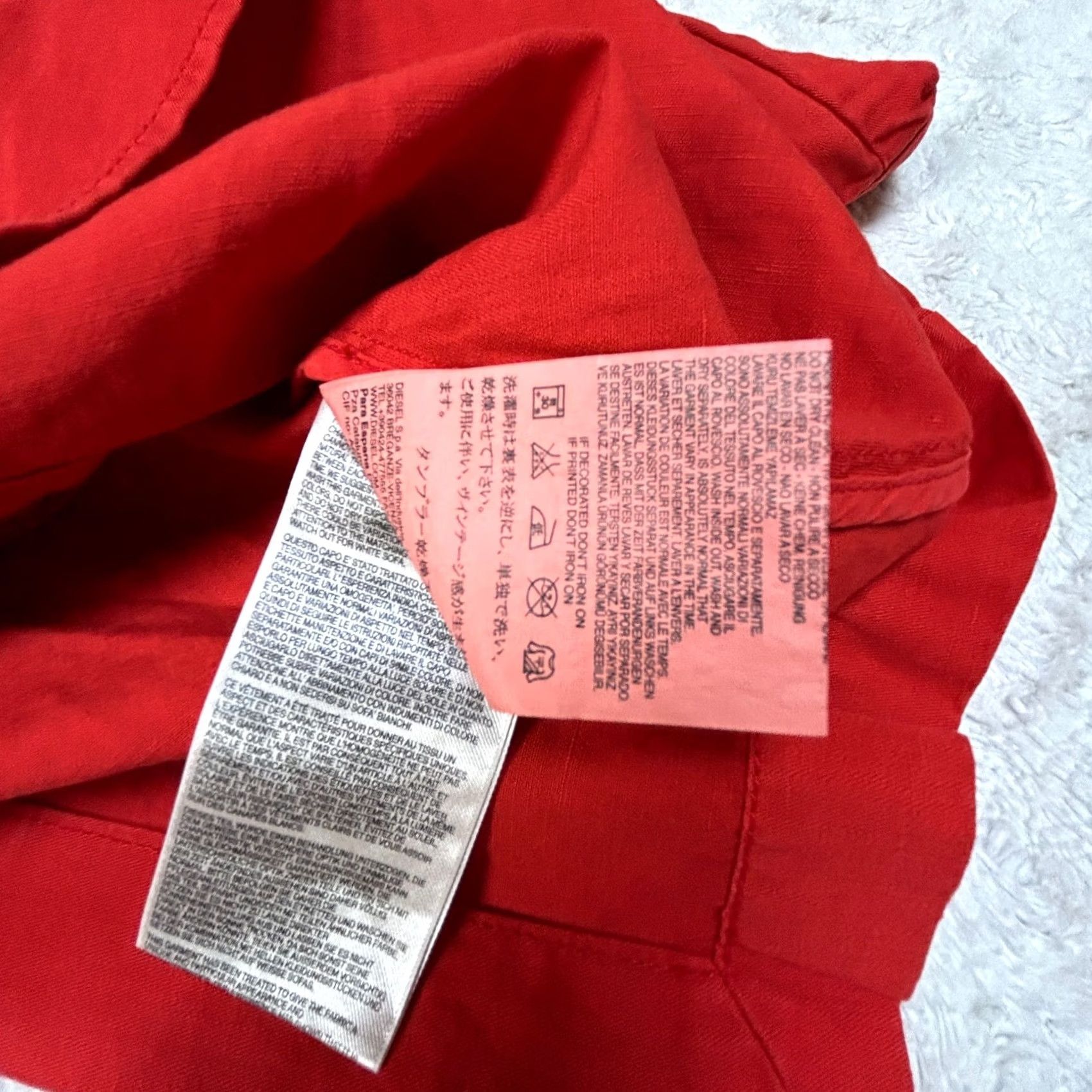 Diesel Diesel Jacket Blazer G-Bott Red Lightweight Notch Collar Linen Blend XXS Women Jacket Blazer, Regular Fit, Long Sleeve, Casual, Vintage: No Size XXS / US 00 / IT 34 - 6 Thumbnail