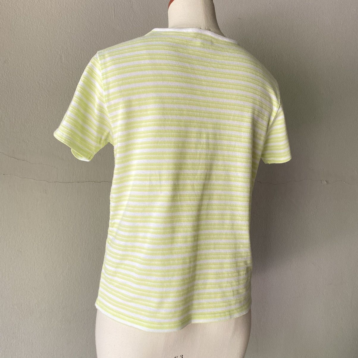 Courreges Courreges Lime Green Striped Short Sleeve Tee Size XS / US 0-2 / IT 36-38 - 18 Thumbnail
