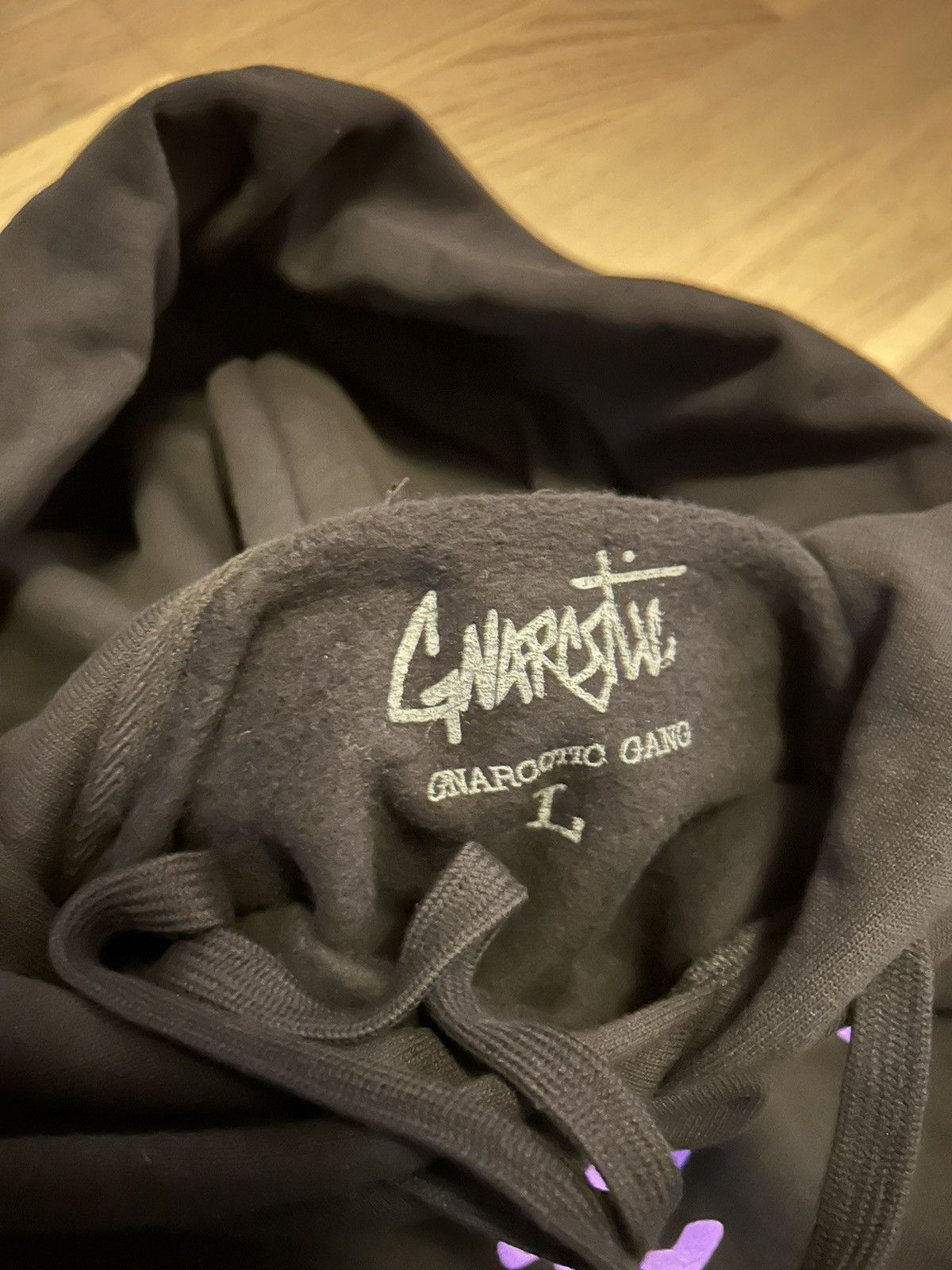 Gnarcotic Black logo hoodie from Gnarcotic with purple writing Size US L / EU 52-54 / 3 - 3 Thumbnail