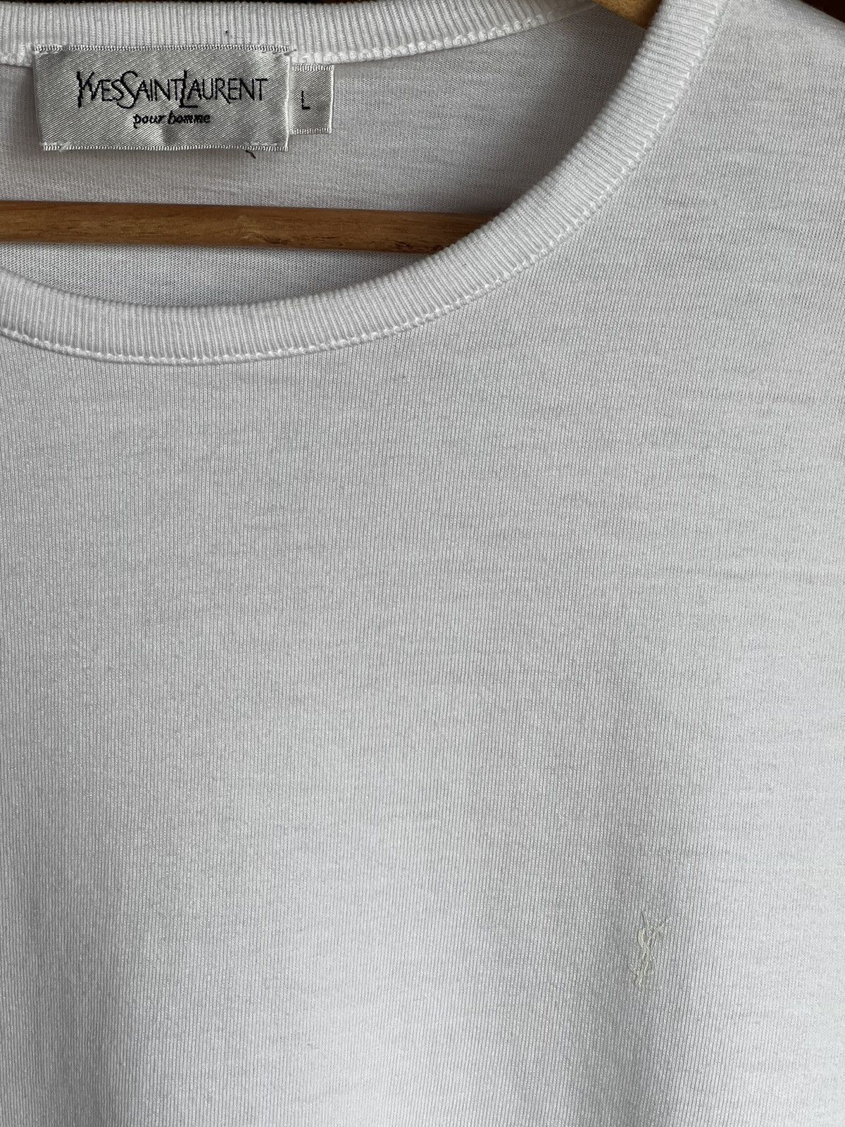 Yves Saint Laurent Yves Saint Laurent t-shirt longsleeve white logo luxury mens Size US L / EU 52-54 / 3 - 10 Thumbnail