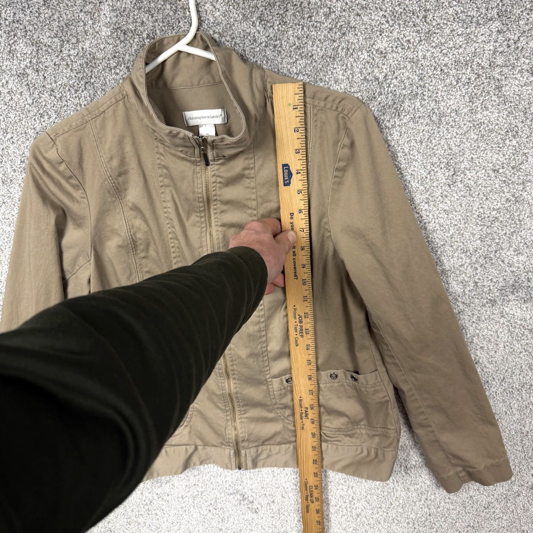 Vintage Christopher & Banks Field Jacket Womens M Beige Twill Full Zip Utility Outdoor Jacket Size M / US 6-8 / IT 42-44 - 2 Thumbnail