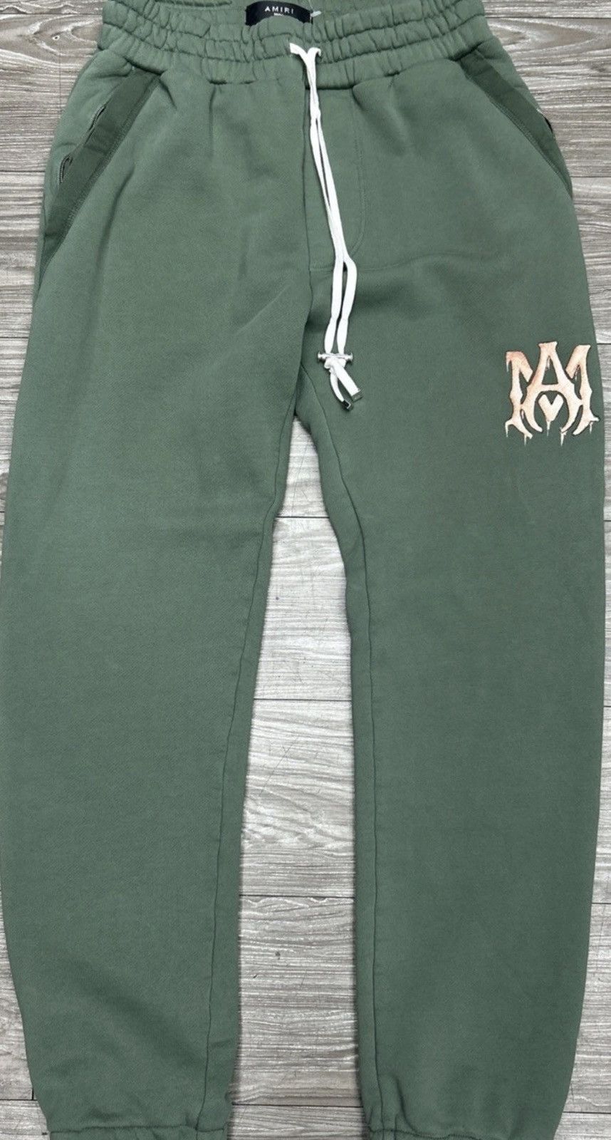 Amiri sweatpants watercolor green peach