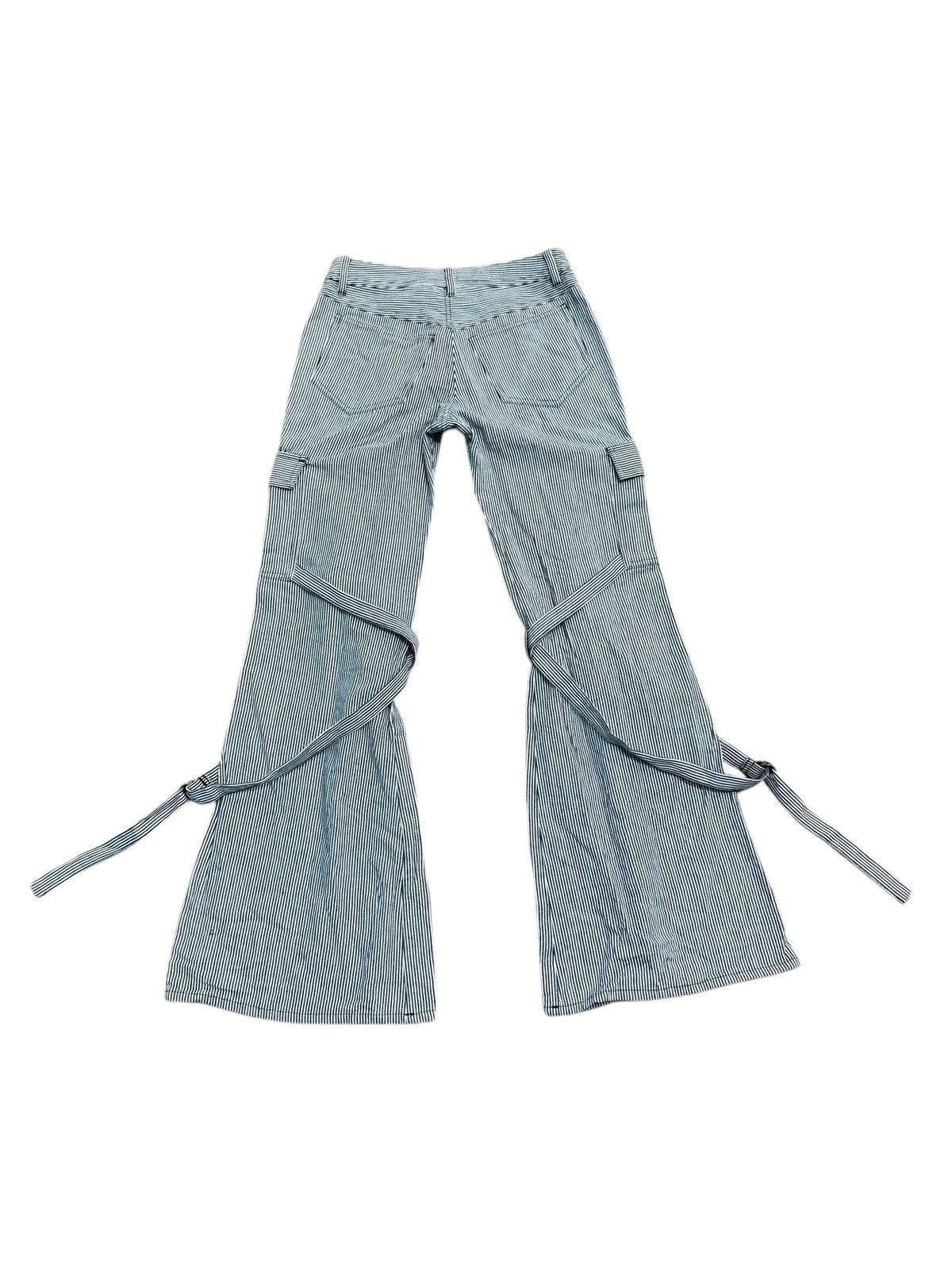 Japanese Brand RARE IMAGE HICKORY BONDAGE CARGO FLARE PANT Size 27" / US 4 / IT 40 - 5 Thumbnail
